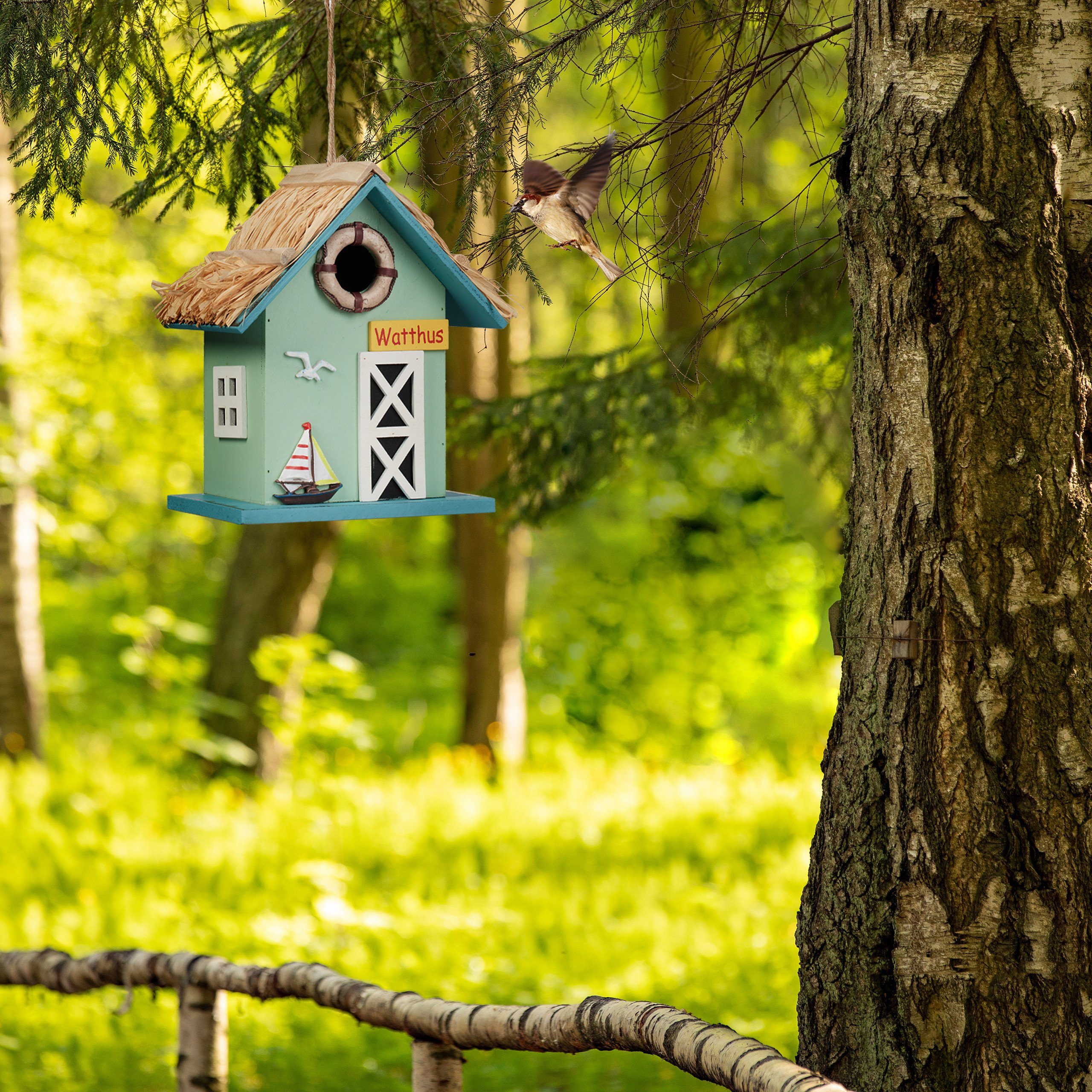 relaxdays Deko Strandhausstil Vogelhaus Vogelhaus