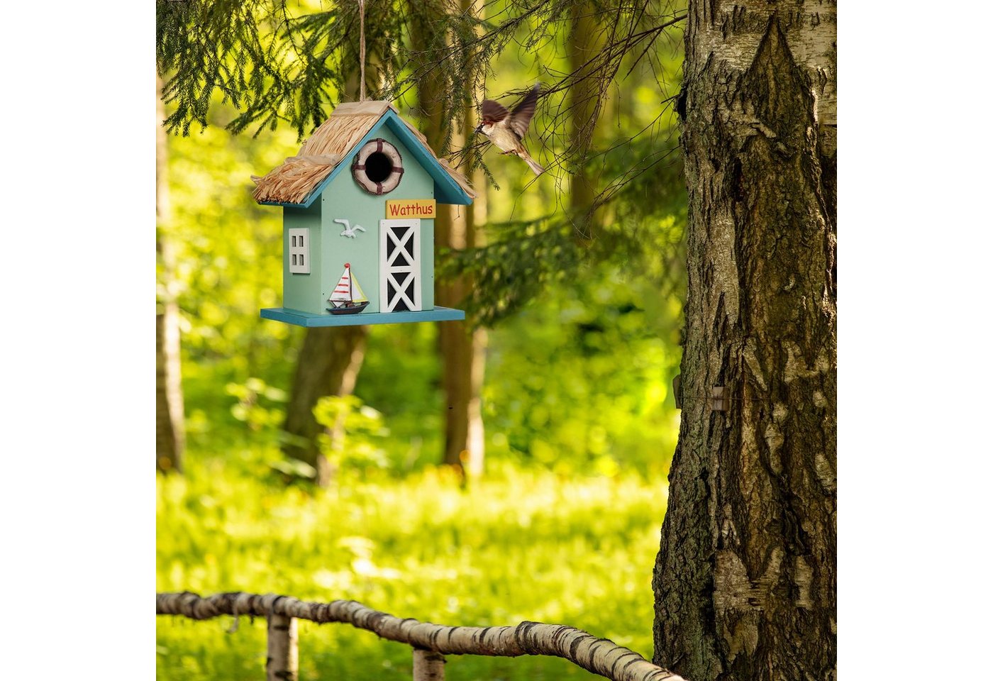 Thumbnail - relaxdays Vogelhaus Deko Vogelhaus Strandhausstil