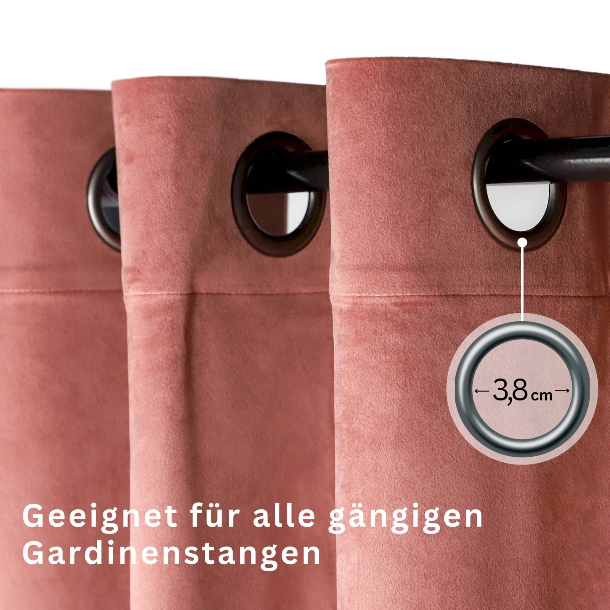 TOM TAILOR Vorhang VELVET SIGNATURE Ösenvorhang (1 St), Öse, Polyester, 140 x 250 cm in Rose