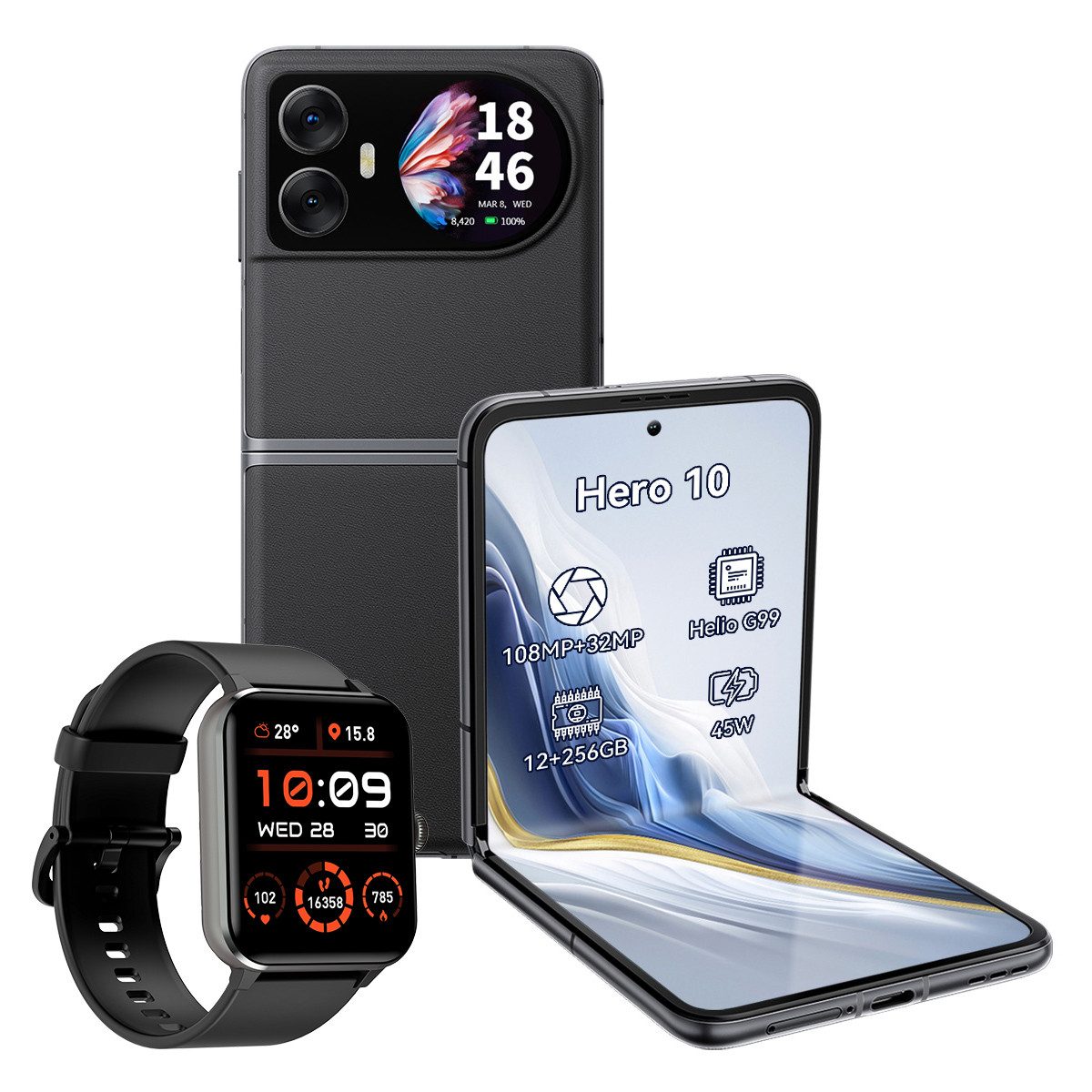 Hero10 Flip Zwei Bildschirmen incl. R50 Smartphone
