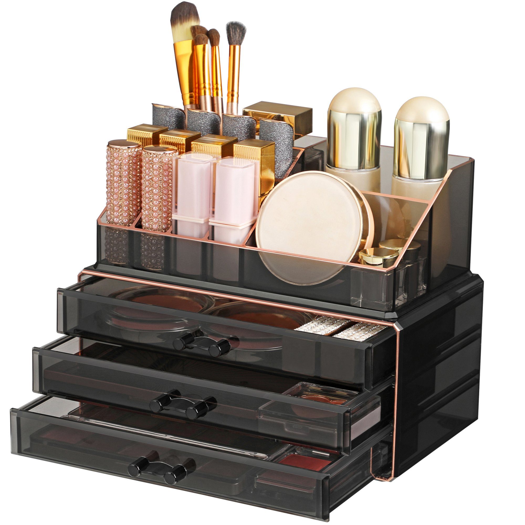 Creamoon Make-up-Organizer Mit 7 Fächern – Transparente Acryl-Box Für Lidschatten & Puder, 2 Größen