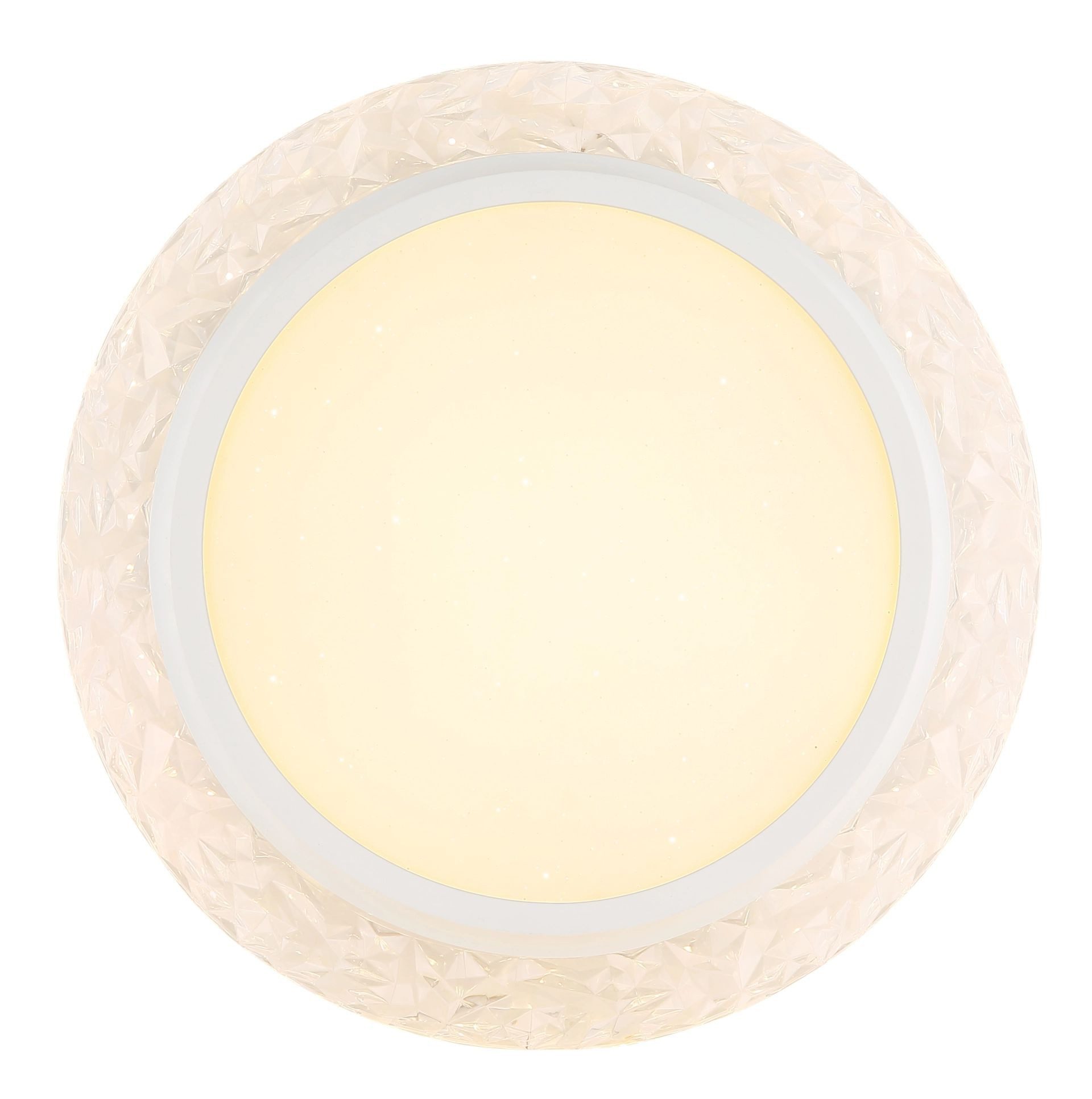 GLOBO LIGHTING LED Deckenleuchte ABIGAIL, LED fest integriert, Warmweiß, Deckenlampe, Kristalle, opal, Wohnzimmer, Schlafzimmer