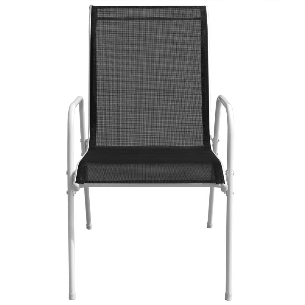 Schwarz Stk Gartenstühle und 2 vidaXL Textilene Stahl Gartenstuhl Stapelbare
