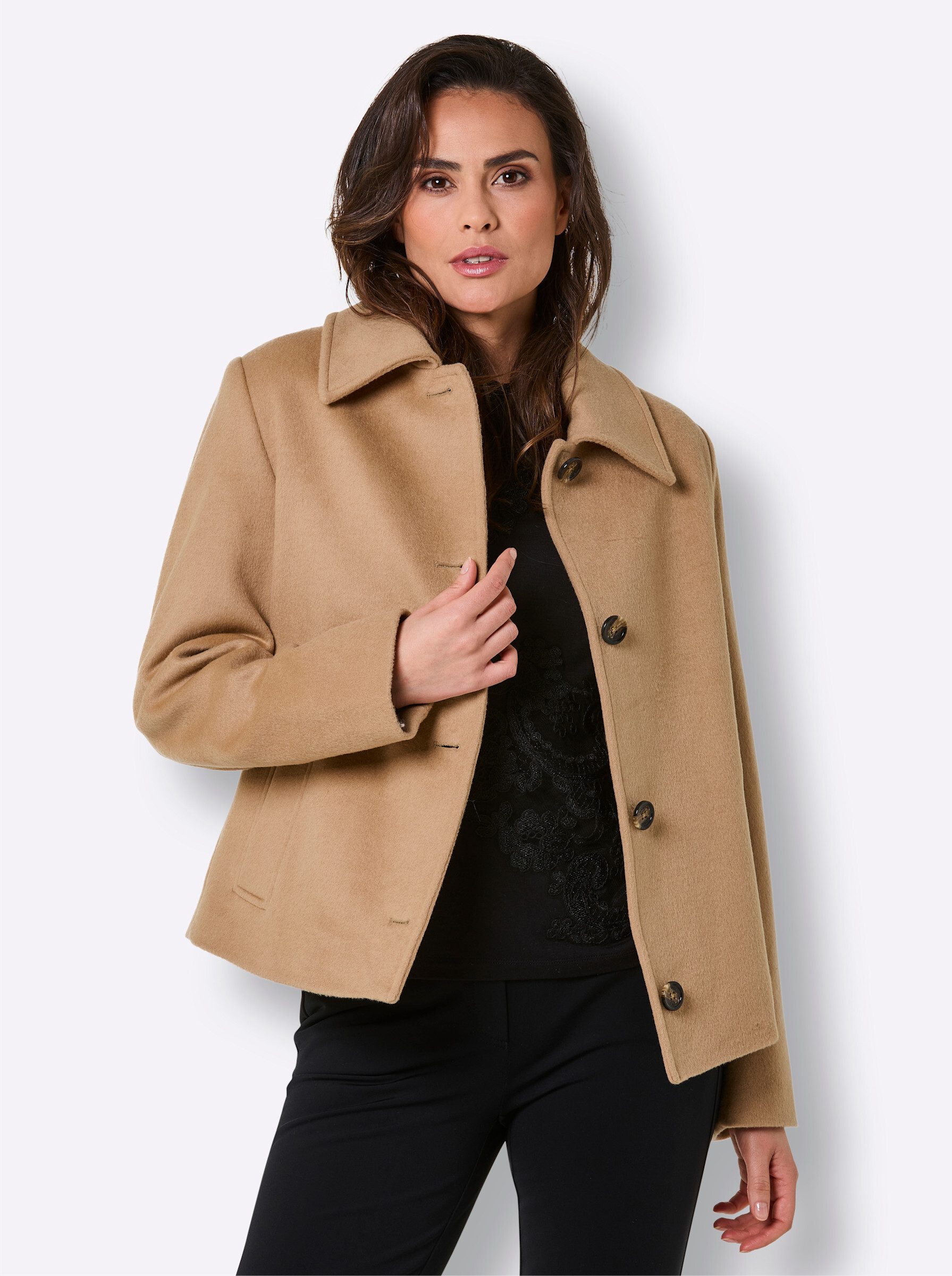 Manisa Allwetterjacke Woll-Jacke Langarm