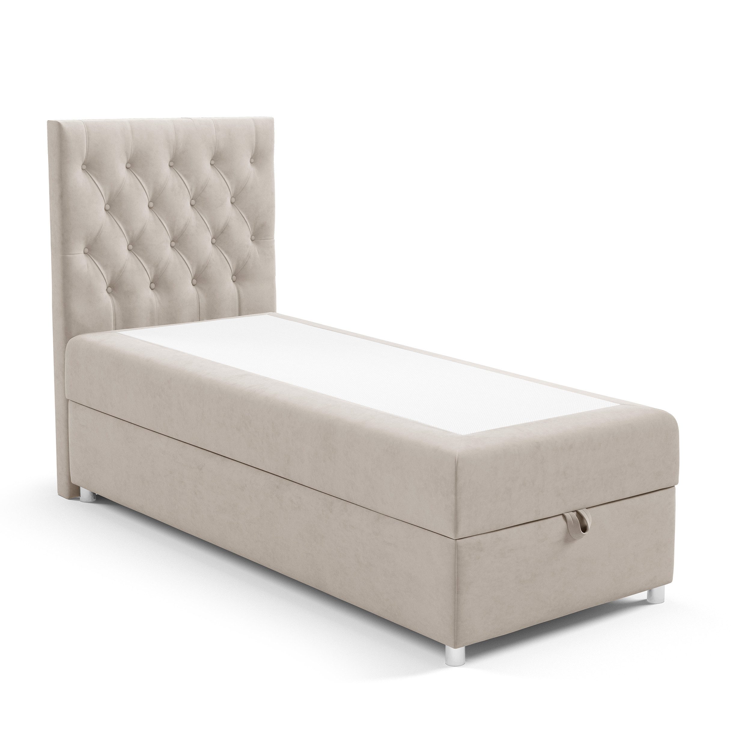Best for Home Boxspringbett Boxspringbett mit Bettkasten K-14 SINGLE inkl. Bonell-Matratze (Einzelbett, Polsterbett gepolstertes Kopfteil, Jugendbett, Kinderbett, 70x200 80x200 90x200 100x200 cm), Handwerksqualität, TOP Preis-Leistungs-Verhältnis