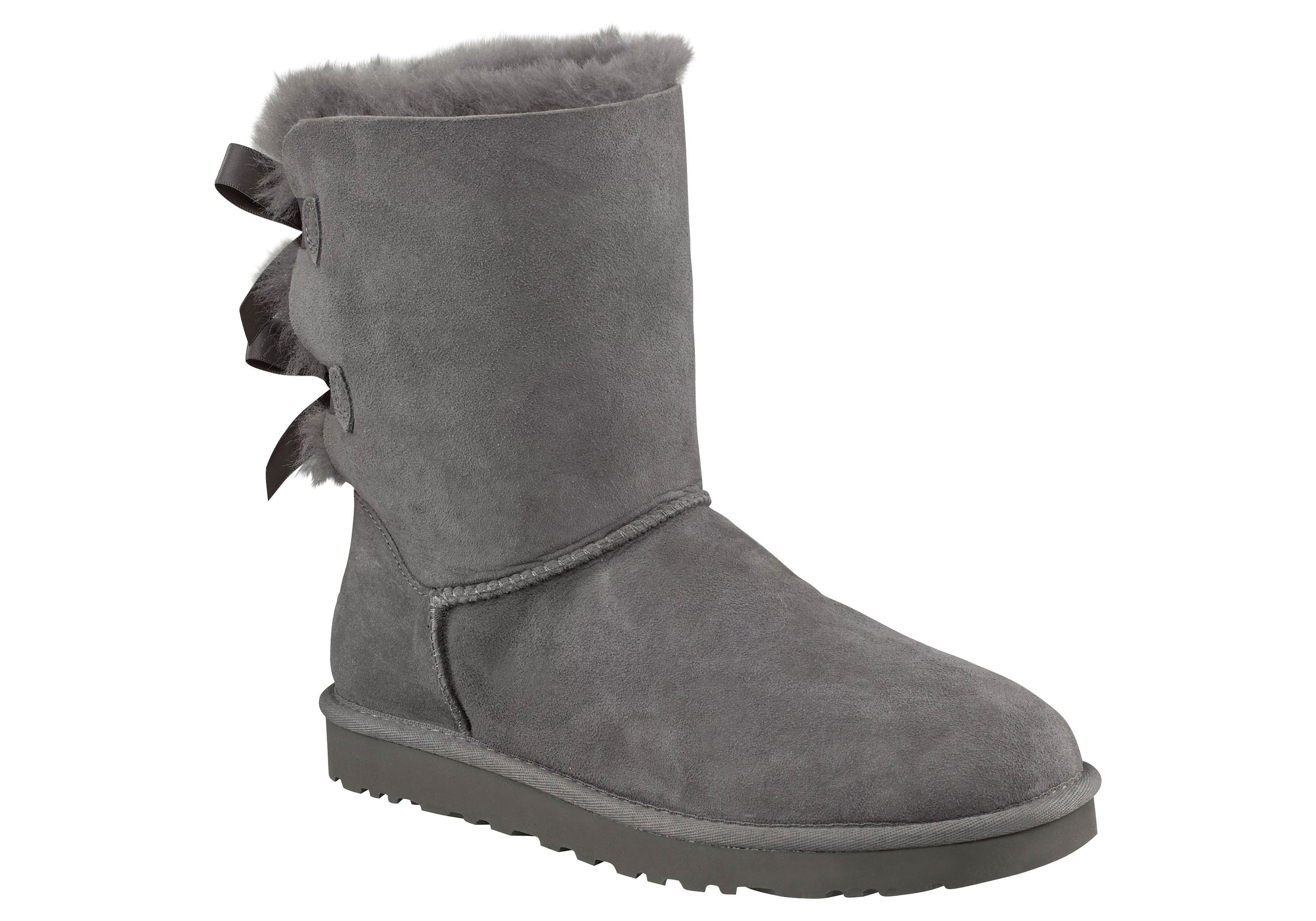 UGG Bailey Bow 2 Schlupfboots mit Satinschleifen hinten am Schaft grey | Stiefel