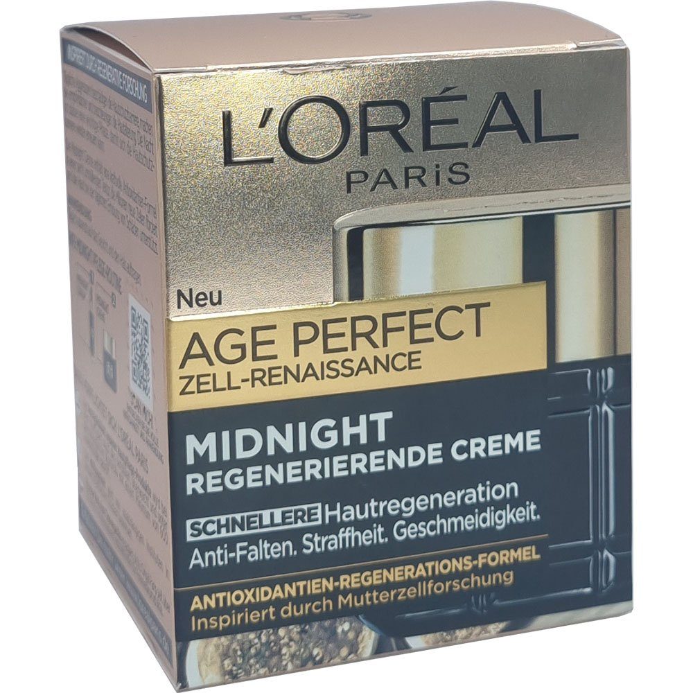 L'ORÉAL PARIS Anti-Aging-Creme Anti Falten Regenerierende Nachtcreme Age Perfect 50ml