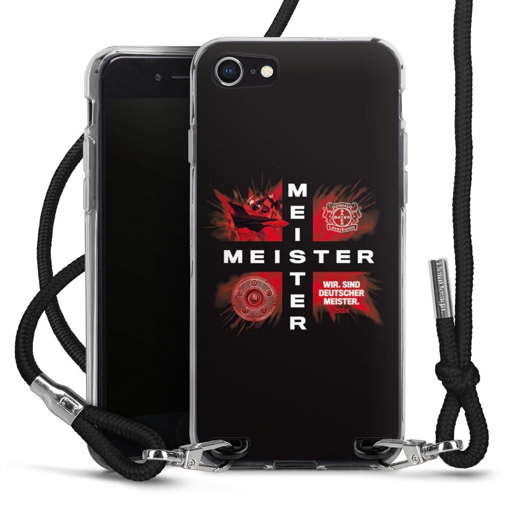 DeinDesign Handyhülle Bayer 04 Leverkusen Meister Offizielles Lizenzprodukt, Apple iPhone 8 Handykette Hülle mit Band Case zum Umhängen