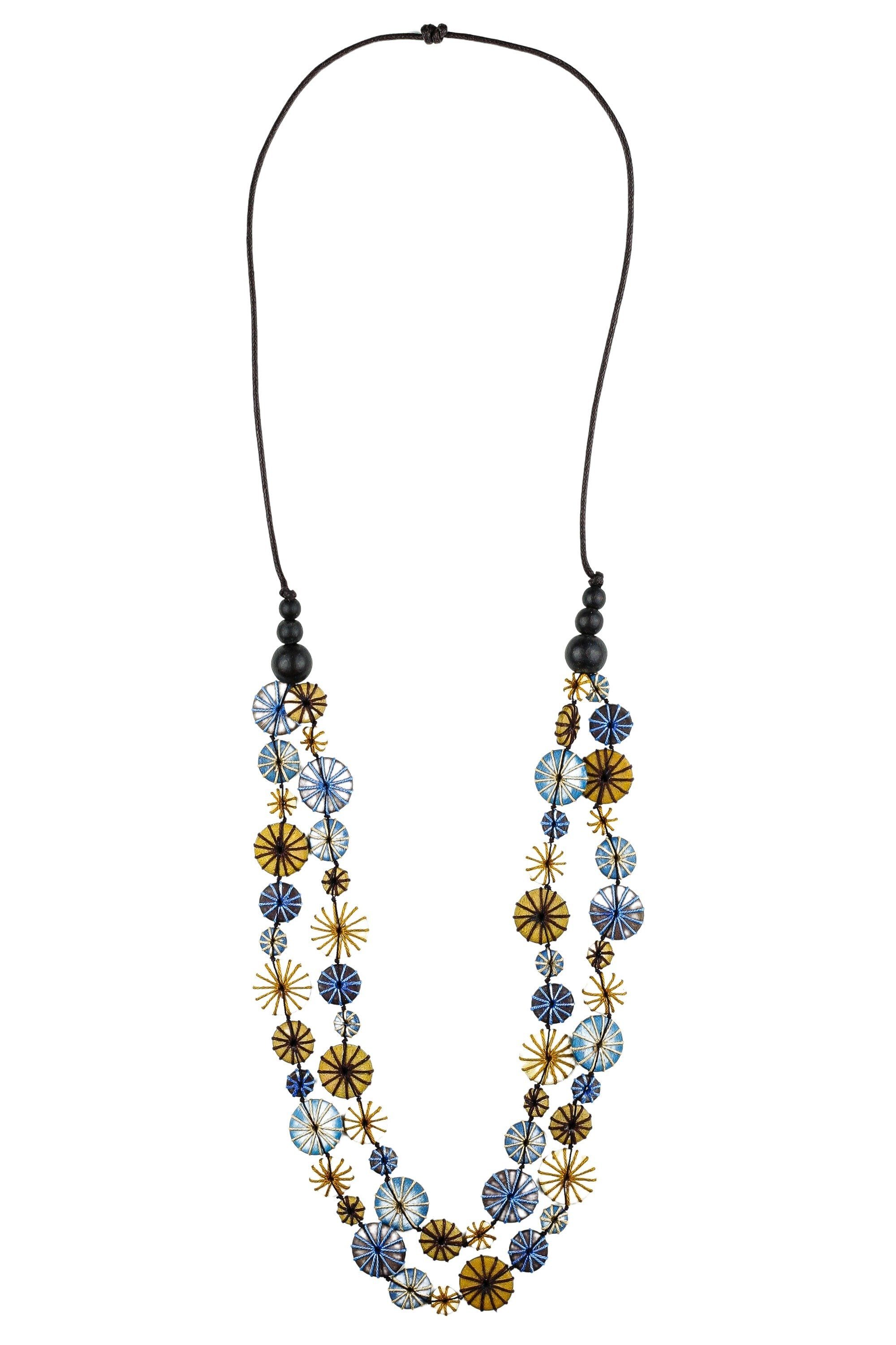 COLLEZIONE ALESSANDRO Lange Kette Hilda, mit verschieden farbigen Holzscheiben