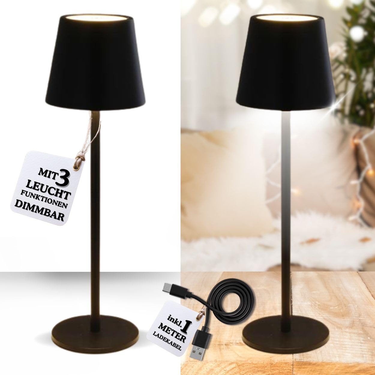 Bada Bing LED Tischleuchte Touchlampe 37cm günstig online kaufen