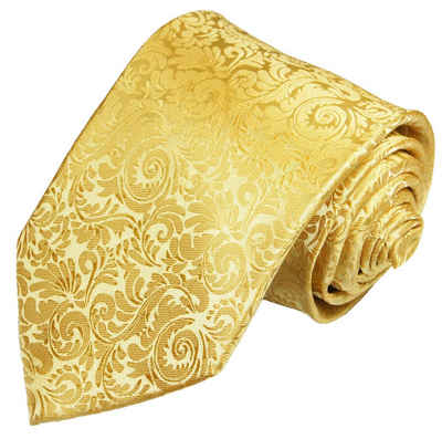 Paul Malone Krawatte Herren Hochzeitskrawatte barock - Mikrofaser - Bräutigam Breit (8cm), gold V97