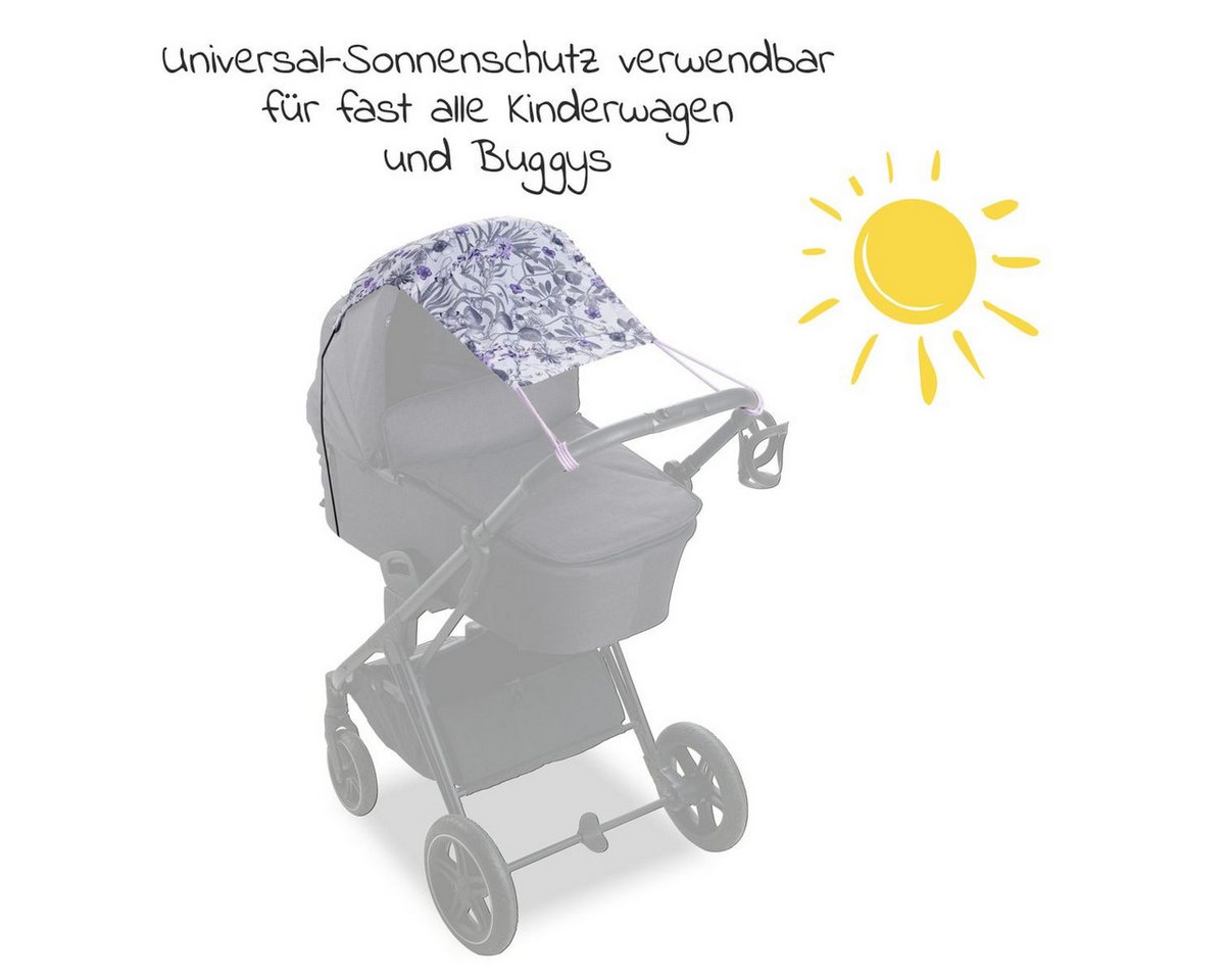 Thumbnail - Hauck Kinderwagen-Sonnenschutzhülle Floral Grey, Sonnensegel Kinderwagen Sonnenschutz Sonnenverdeck für Babywanne