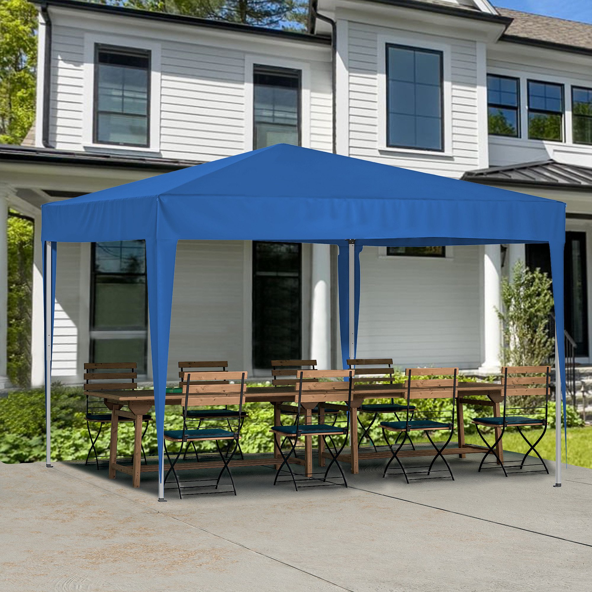 GIHAUVIA Faltpavillon 3x3m höhenverstellbar, UV50+ wasserdicht, 4 Sandsäcke, Anthrazit