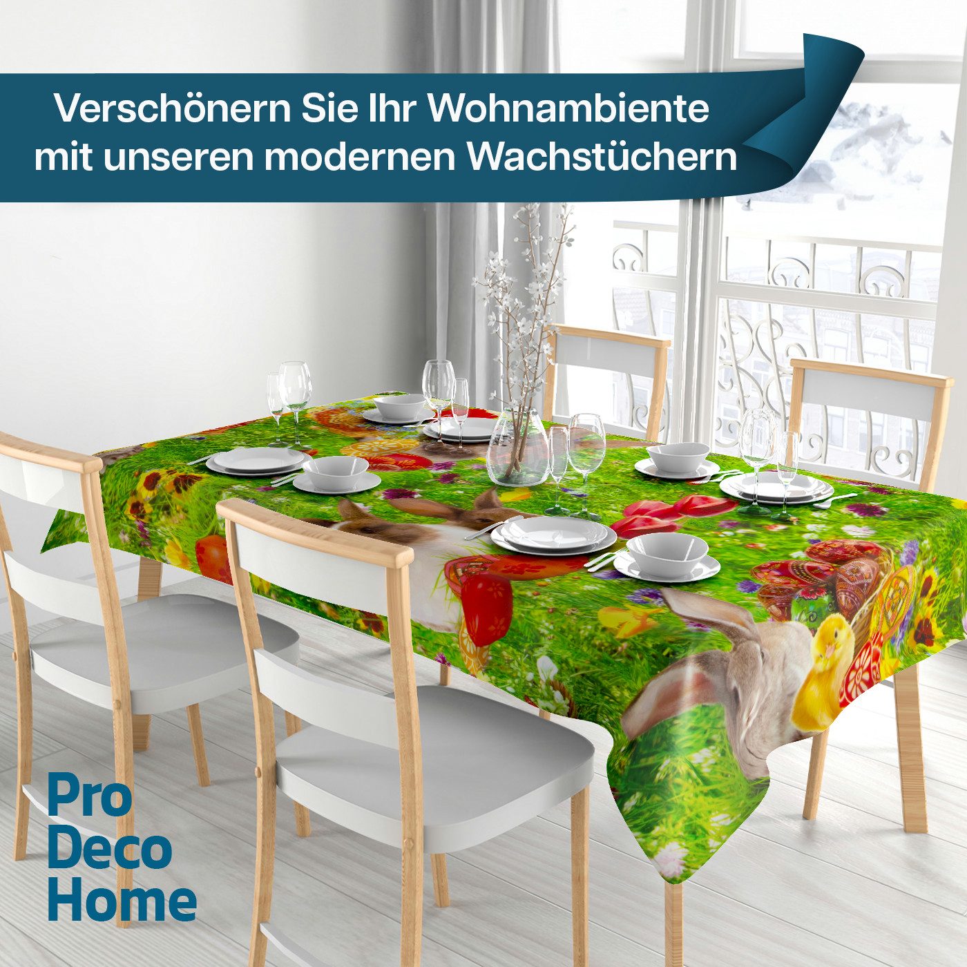 DecoHomeTextil Heimtextilmanufaktur Tischdecke Wachstuch Wachstischdecke Gartentischdecke gefaltet