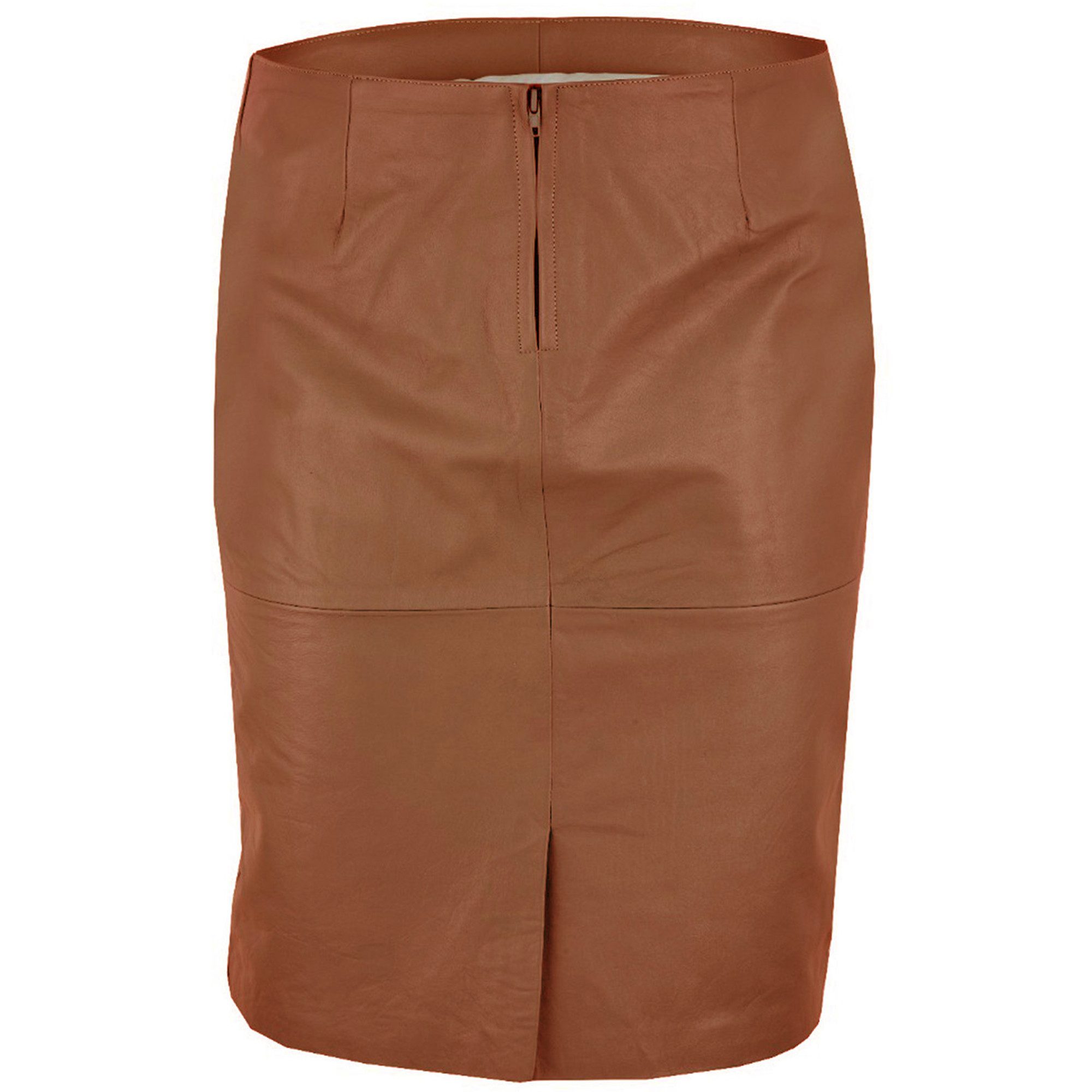 German Wear Lederrock Trend452R Midi Trendiger Midi Lederrock aus Lammnappa Business Rock echtleder