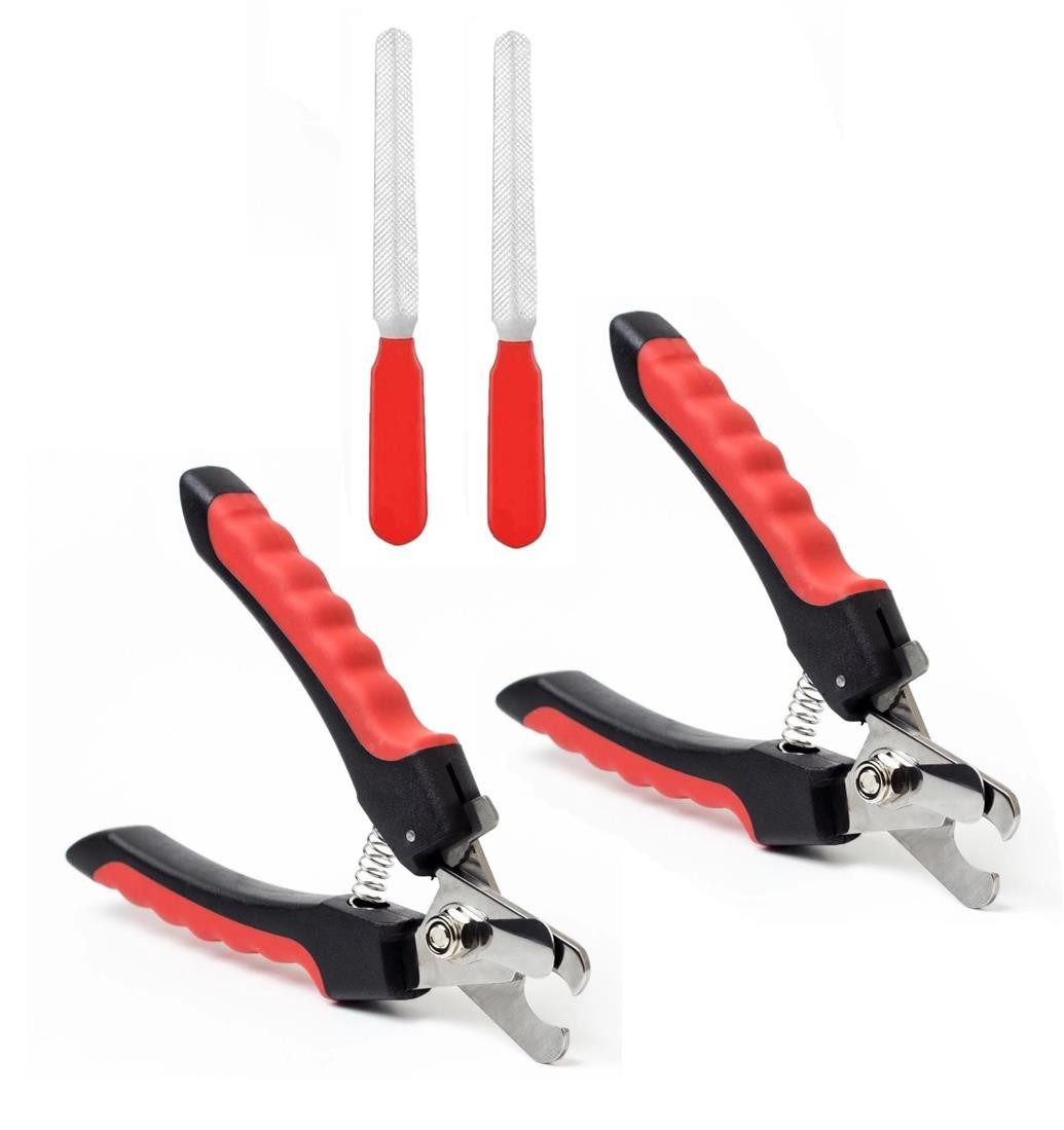 BAYLI Krallenschneider Set aus 2 x Krallenzange und 2 x Krallenfeile, 12,2cm Krallenschere