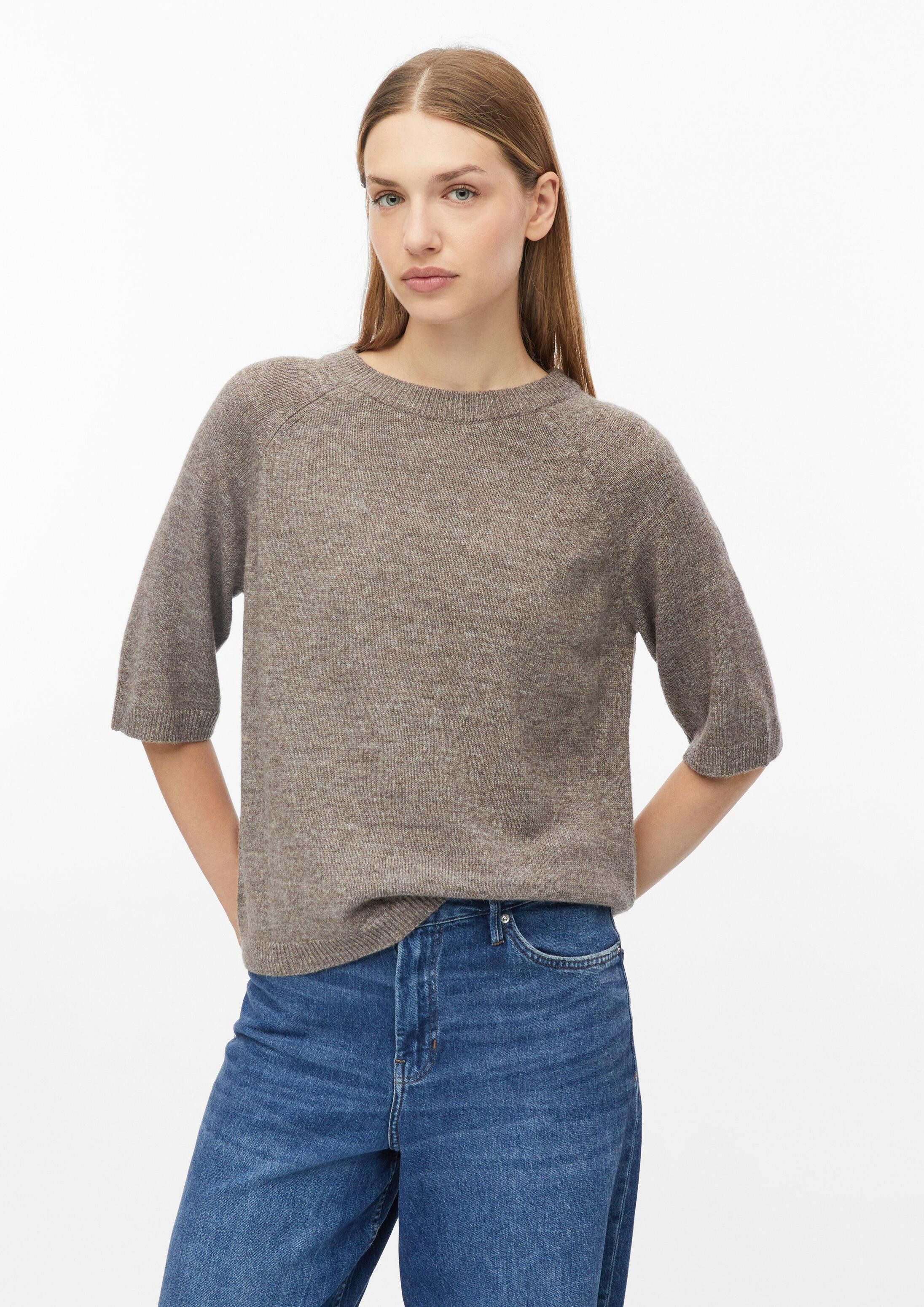 s.Oliver Kurzarmpullover Strickpullover Strickpullover im Relaxed Fit aus Alpakamix