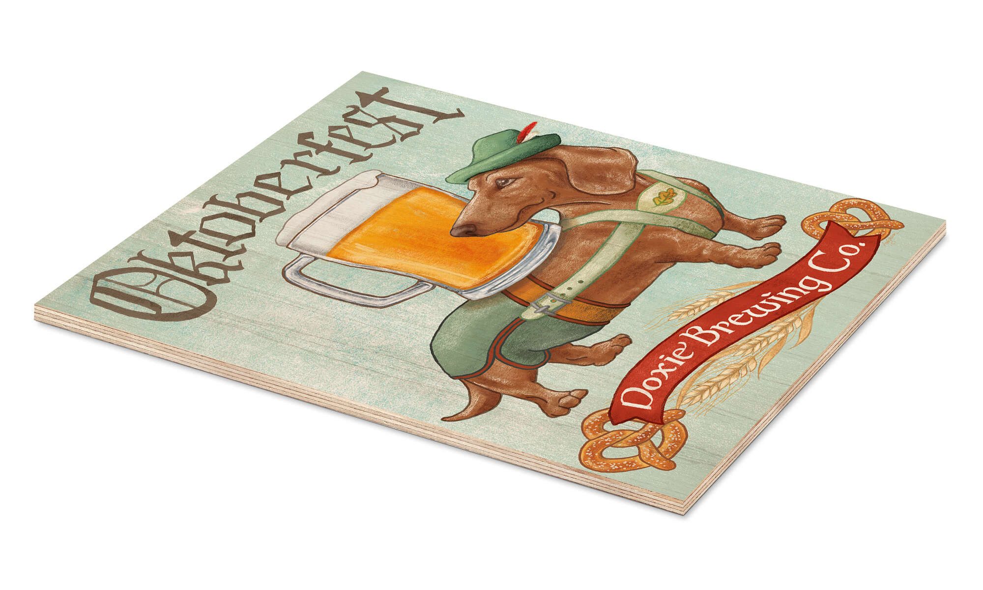 Posterlounge Wandbild Dackel III Oktoberfest, Mary Urban, erhältlich als Poster, Leinwandbild, Wandsticker oder Acrylglasbild