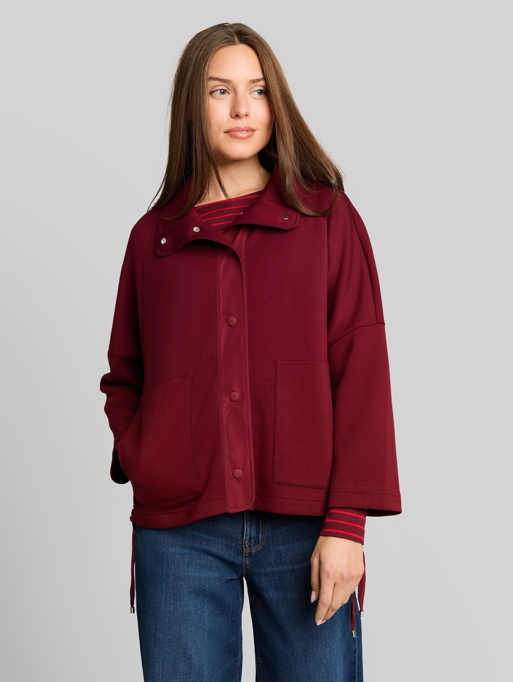 TOM TAILOR Sweatshirt Strick & Sweatshirts Boxy Fit Scuba Sweatjacke mit Taschen