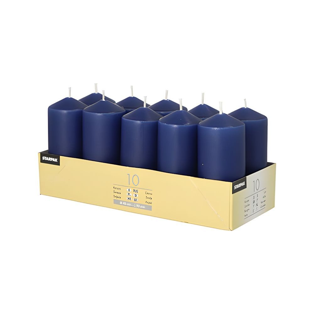 PAPSTAR Stumpenkerze Stumpenkerzen Ø 40 mm, 90 mm dunkelblau 40 Stk
