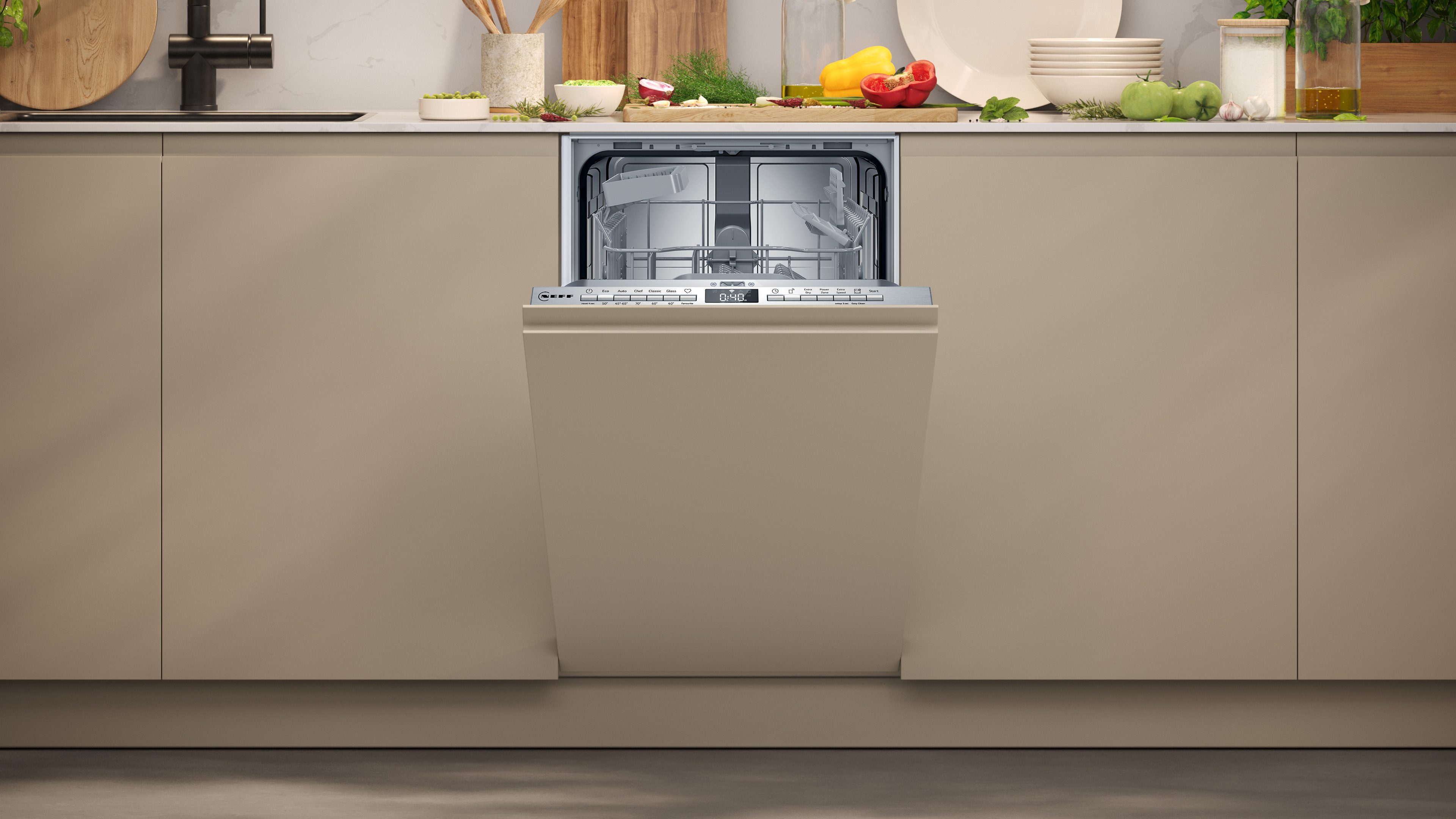 NEFF vollintegrierbarer Geschirrspüler S853HKX20E, 10 Maßgedecke, Info Light - erlischt bei Beendigung des Spülvorgangs, flexible Körbe