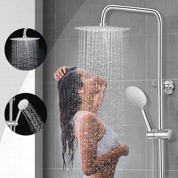 OULENBIYAR Brausegarnitur Duschsystem mit Thermostat Duscharmatur Komplettset Duschset, 2 Strahlart(en), 95-125 cm Duschstangen mit 3 Strahlarten Handbrause, mit Armatur