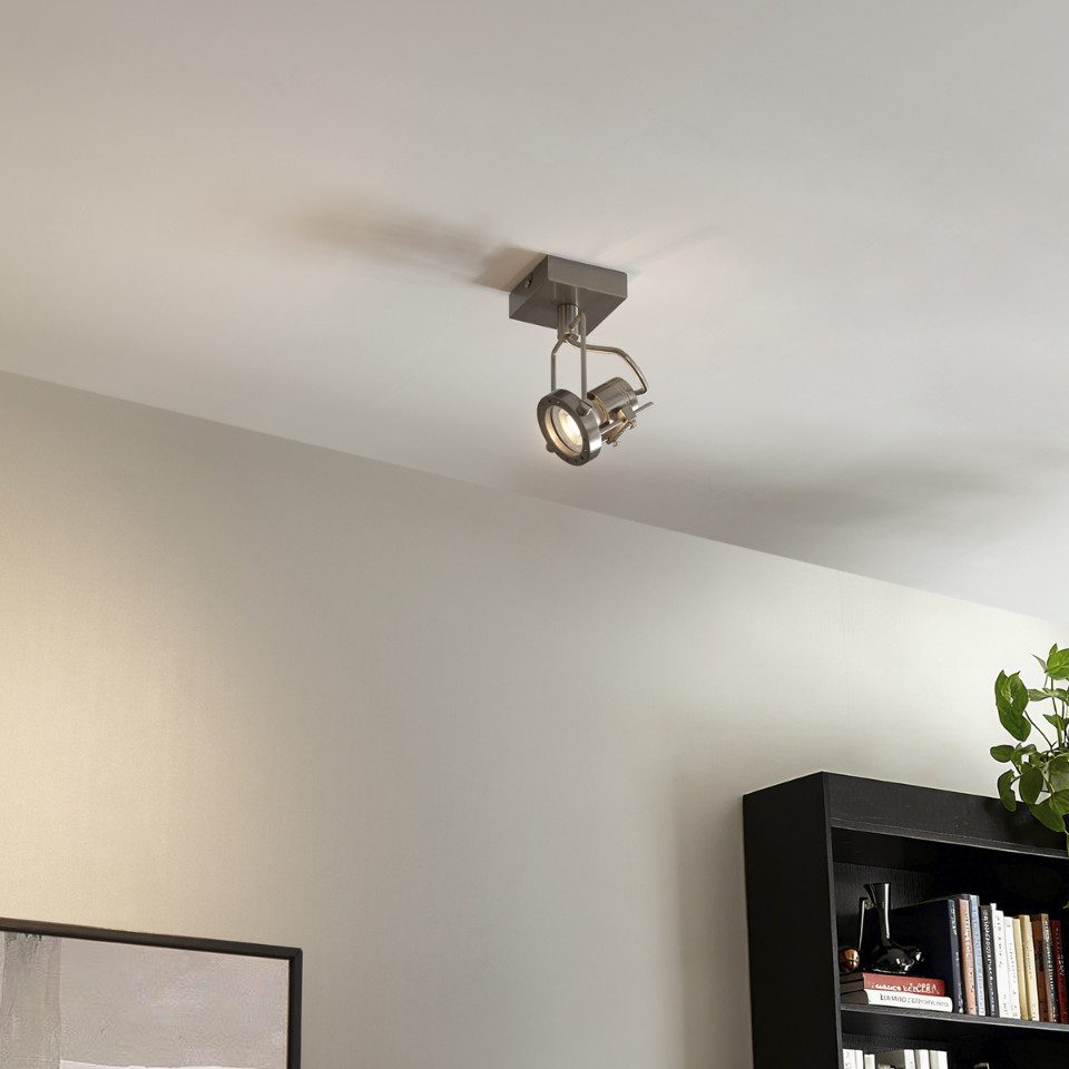 Qazqa LED Aufbaustrahler Suplux, ohne Leuchtmittel, GU10, Stahl, Industrie, Stahl, 1-flammig