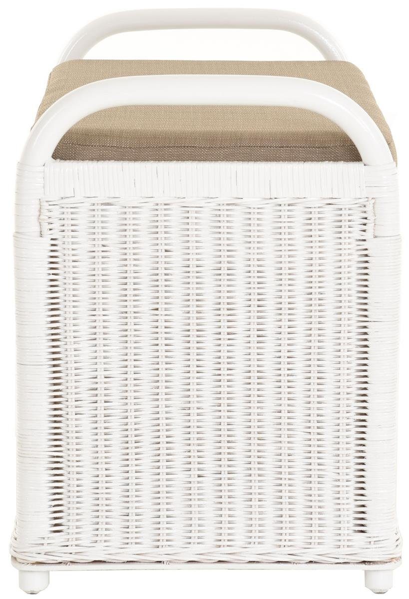 Krines Home Sitzbank Rattan Bank Sitzbank Sitzhocker mit Stauraum gepolstert Wäschetruhe 80, gepolsterter Deckel