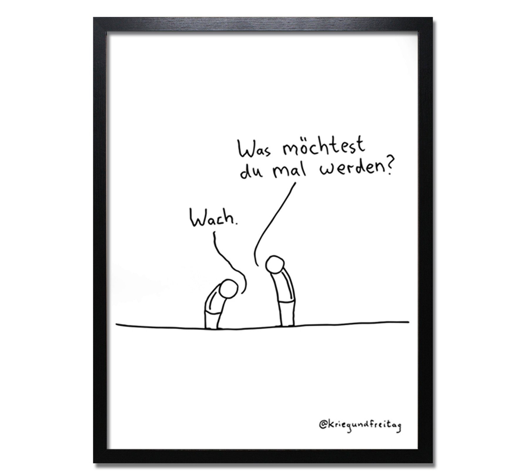 Close Up Kunstdruck Krieg und Freitag Kunstdruck Wach werden gerahmt schwarz. € 28,20