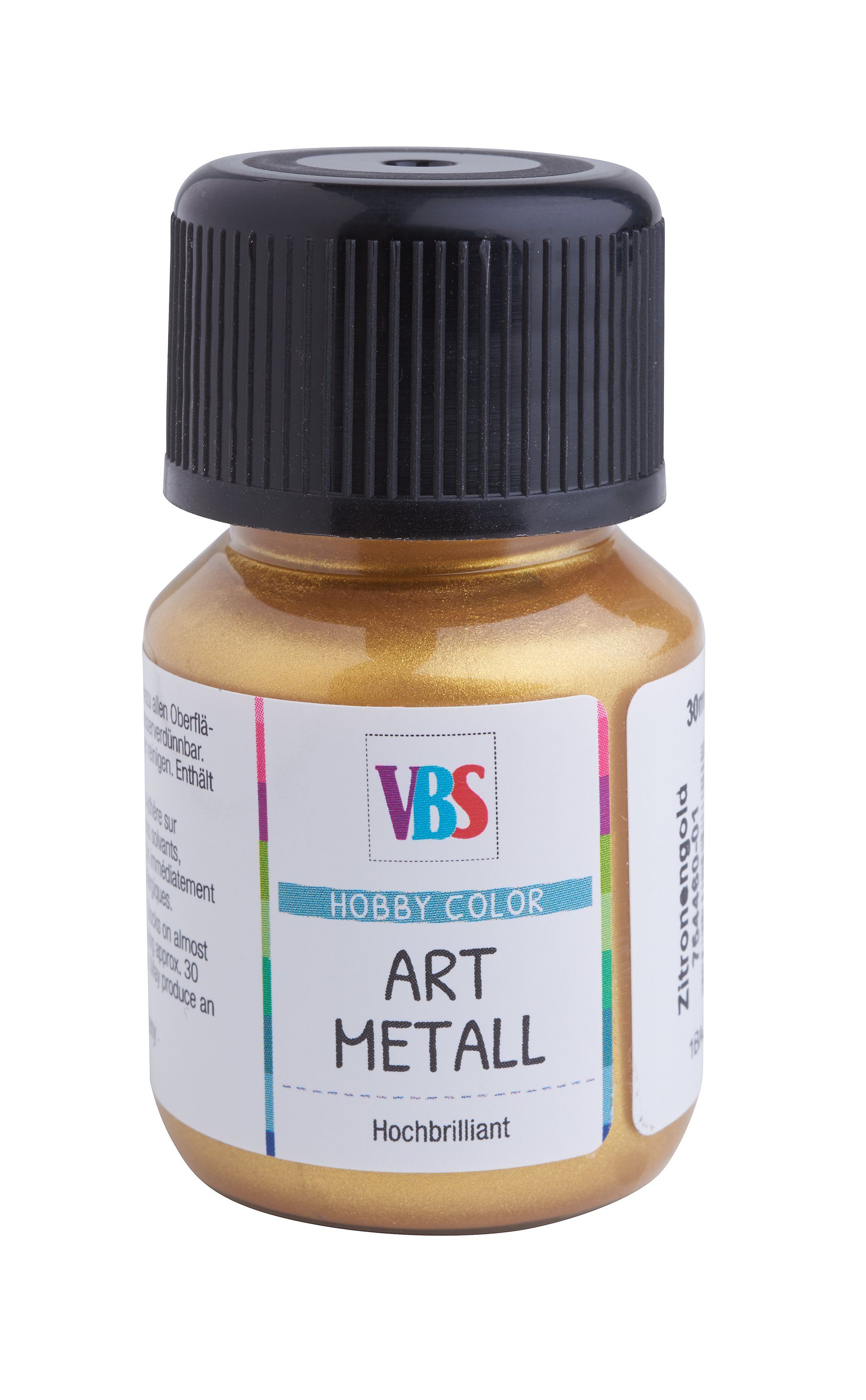 VBS Metallglanzfarbe, 30 ml Zitronengold