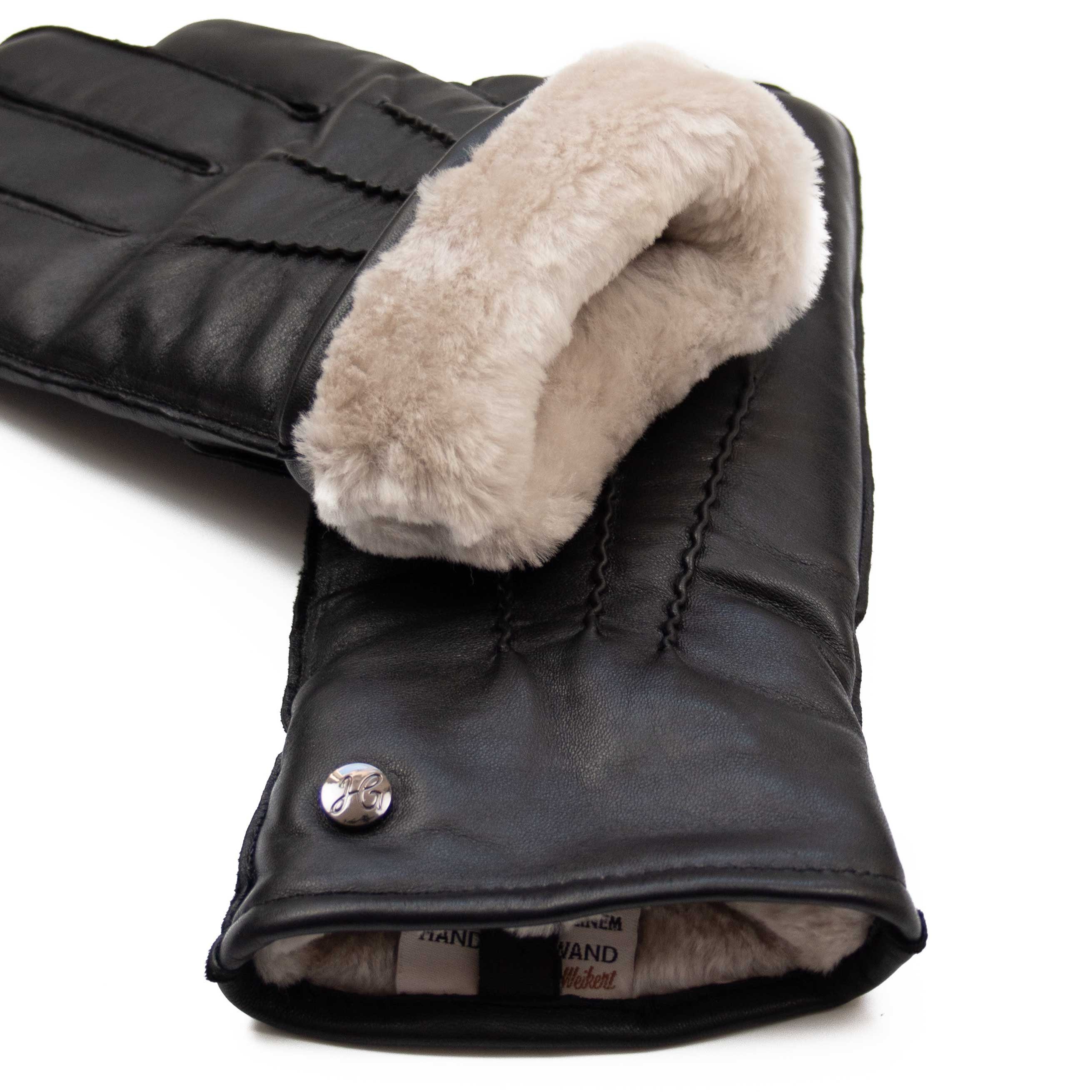 Hand Gewand by Weikert Lederhandschuhe MR PROKOP Lammnappa Handschuhe, Lammfell Fütterung + Touchscreenfähig