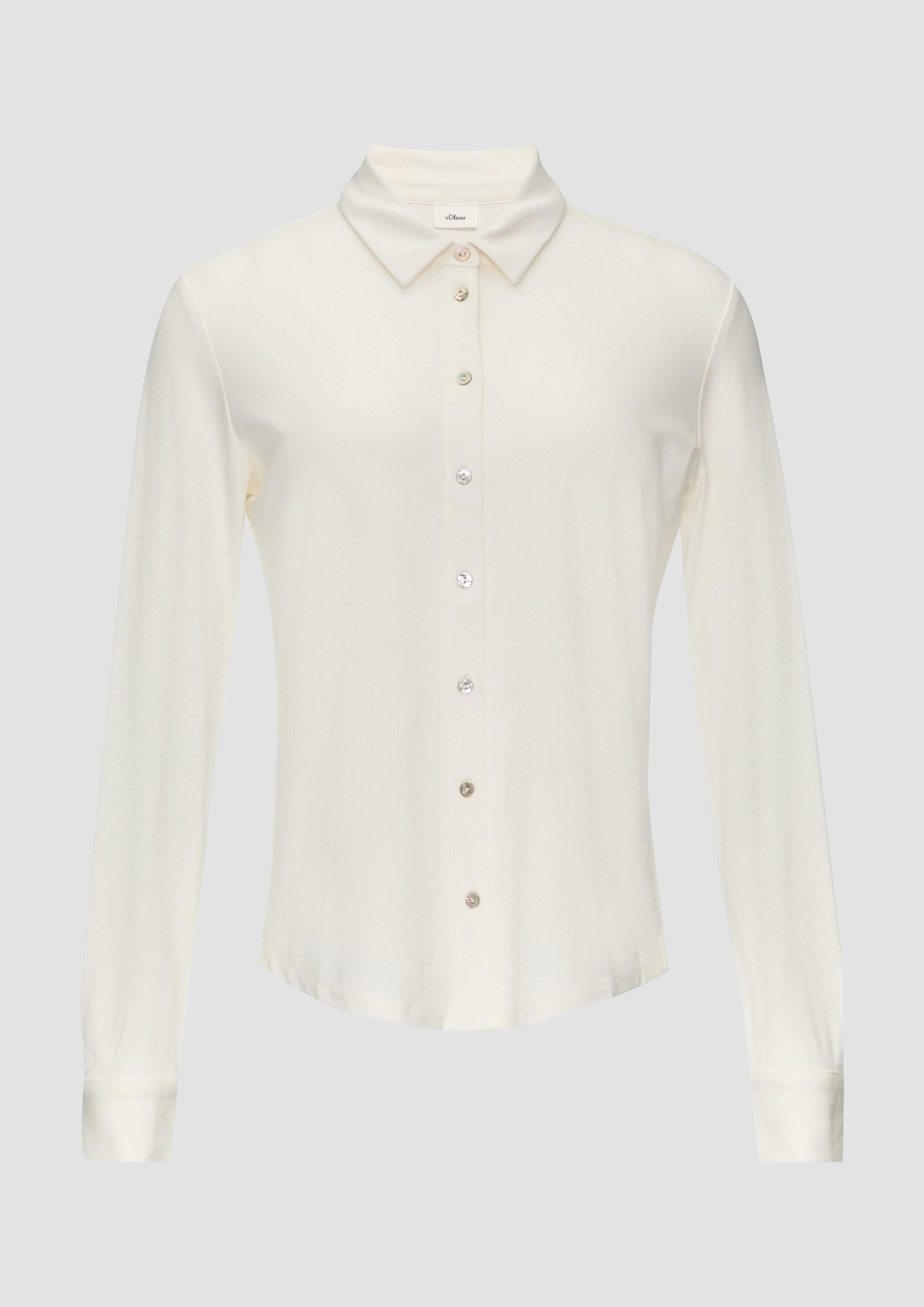 s.Oliver Langarmbluse T-Shirt Hemdbluse aus Jersey
