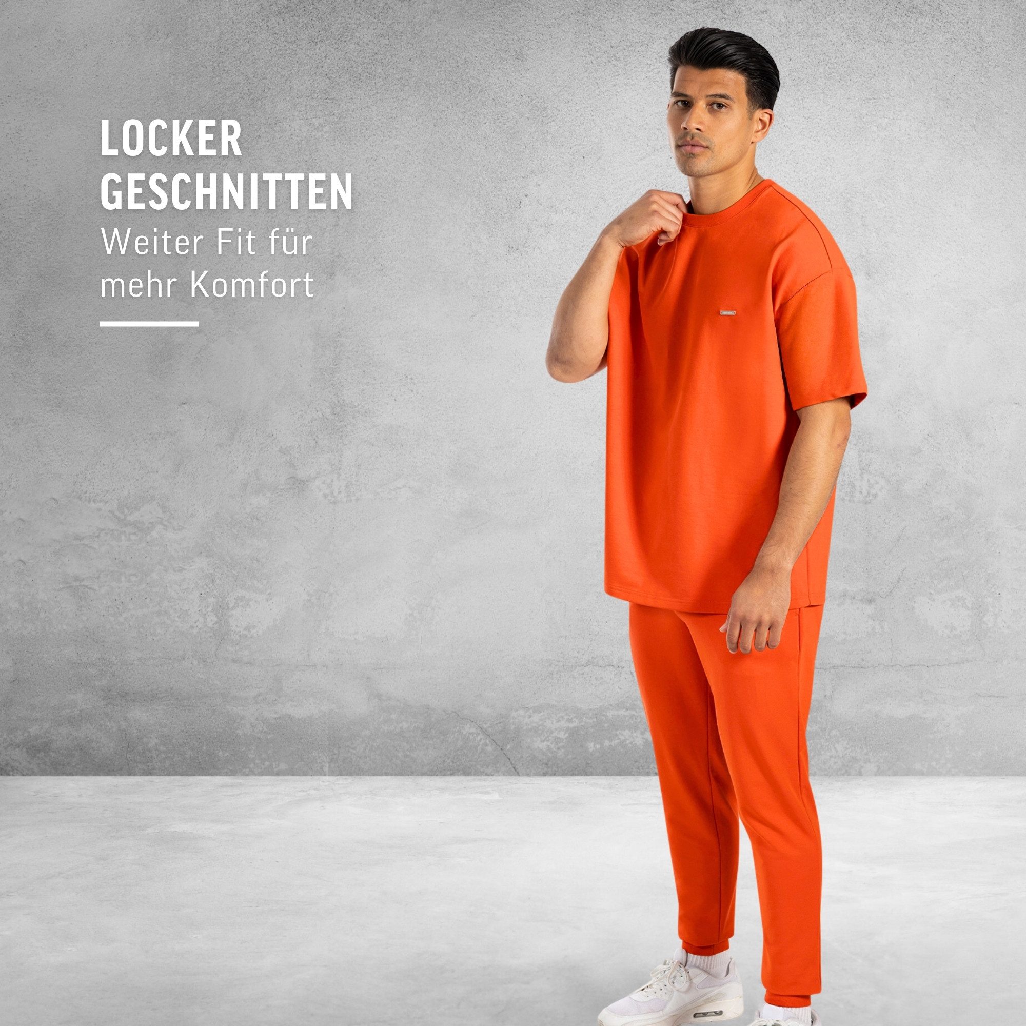 Smilodox T-Shirt Thiago, locker geschnittenes Kurzarm Shirt, Oversize Oberteil weiches Material, weiter Fit Top, Alltag Freizeit Training Sommer