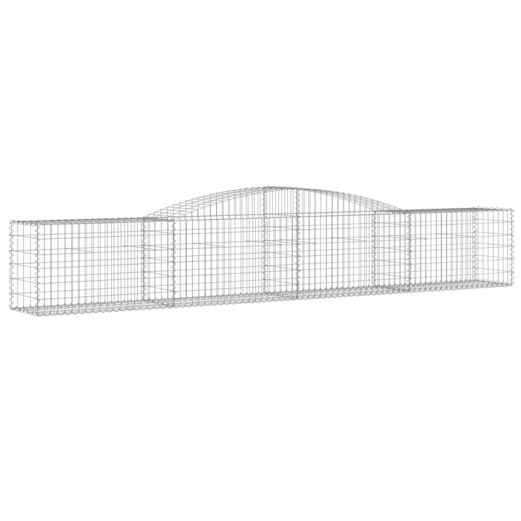 vidaXL Blumentopf Gabionen mit Hochbogen 10 Stk. 400x50x60/80cm Verzinktes Eisen (10 St)