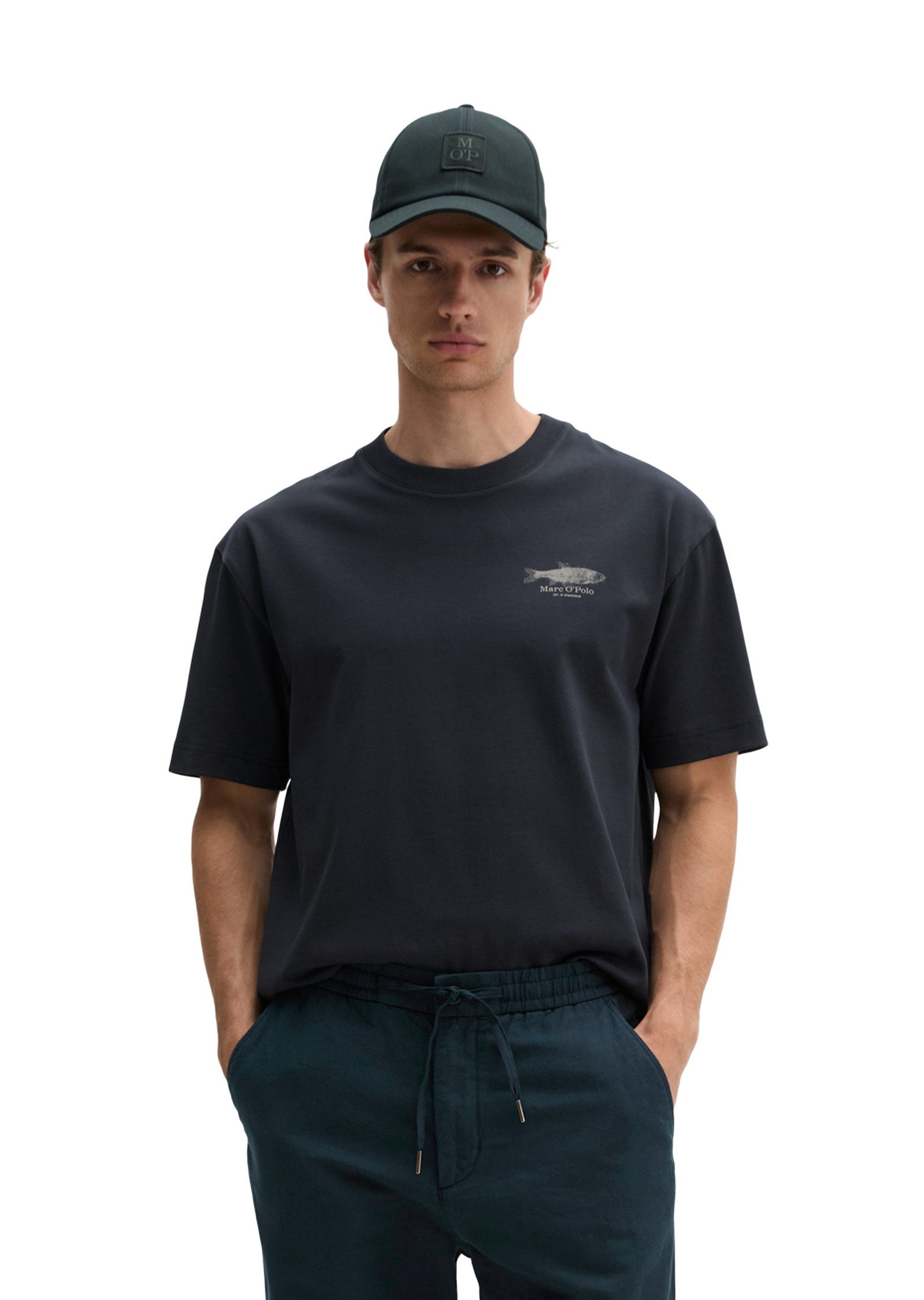 T-Shirt mit Seafood-Rückenprint