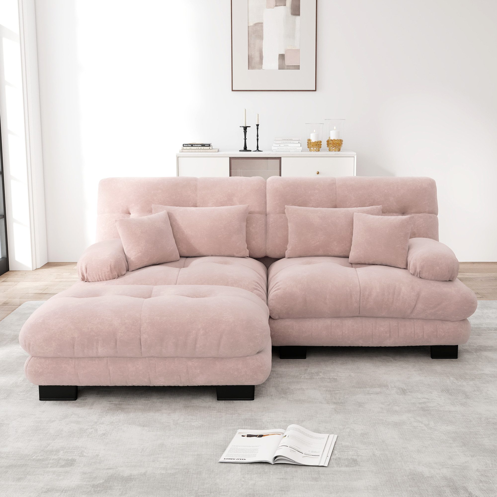 Odikalo 2-Sitzer Schlafsofa Polstersofa Ecksofa, Cloud günstig online kaufen