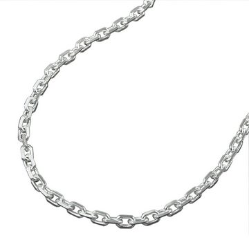unbespielt Silberkette Halskette 2 mm Ankerkette diamantiert 925 Silber 38cm inkl. Schmuckbox, Silberschmuck für Damen