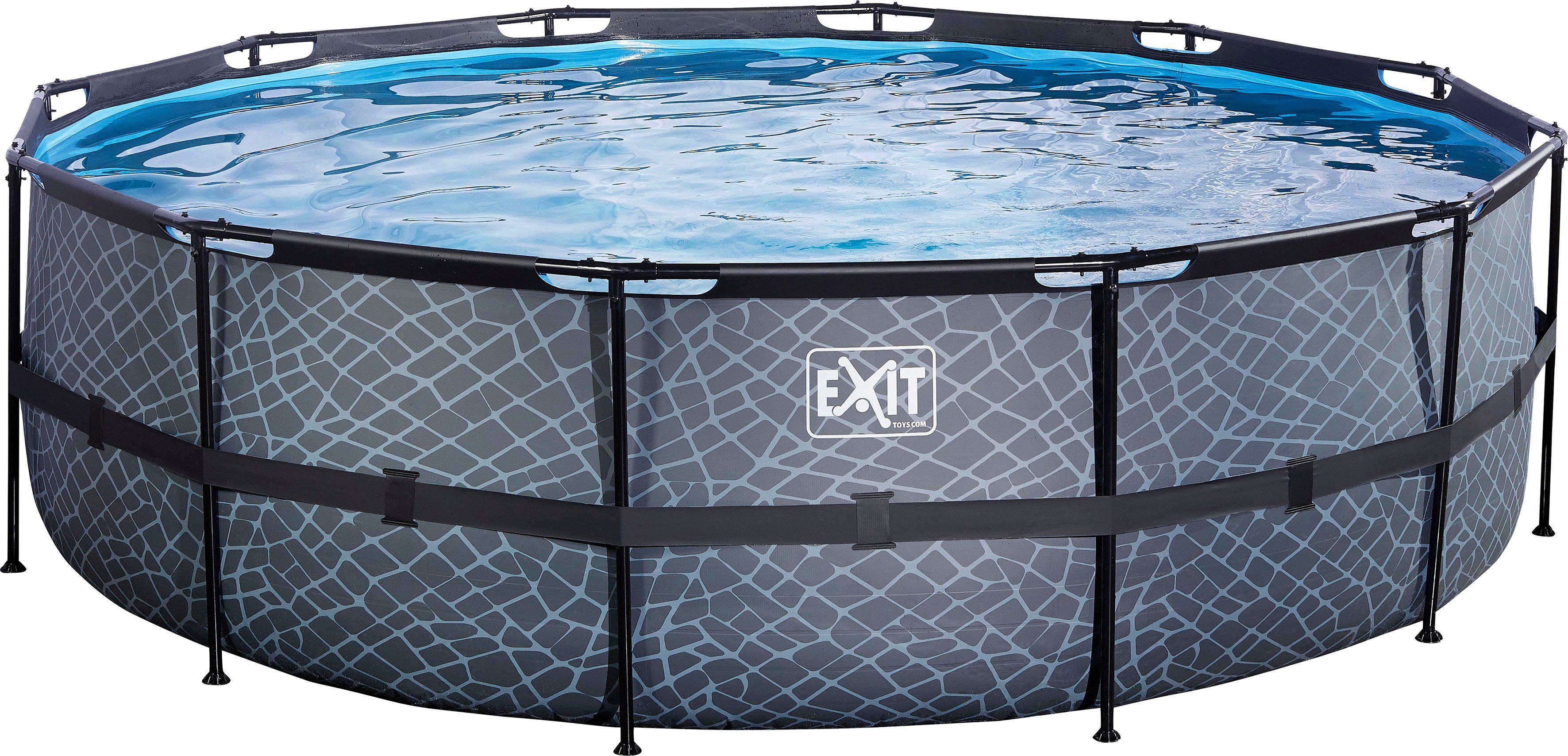 EXIT Framepool inkl. Sicherheitsleiter (Set, 3-tlg), ØxH: 488x122 cm, mit Sandfilteranlage