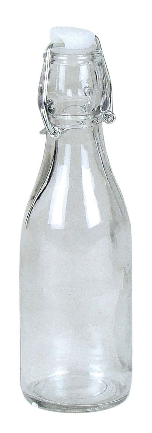 BURI Trinkflasche Drahtbügelflasche 0,25 Liter Glasflasche Bügelflaschen Bügelverschluss