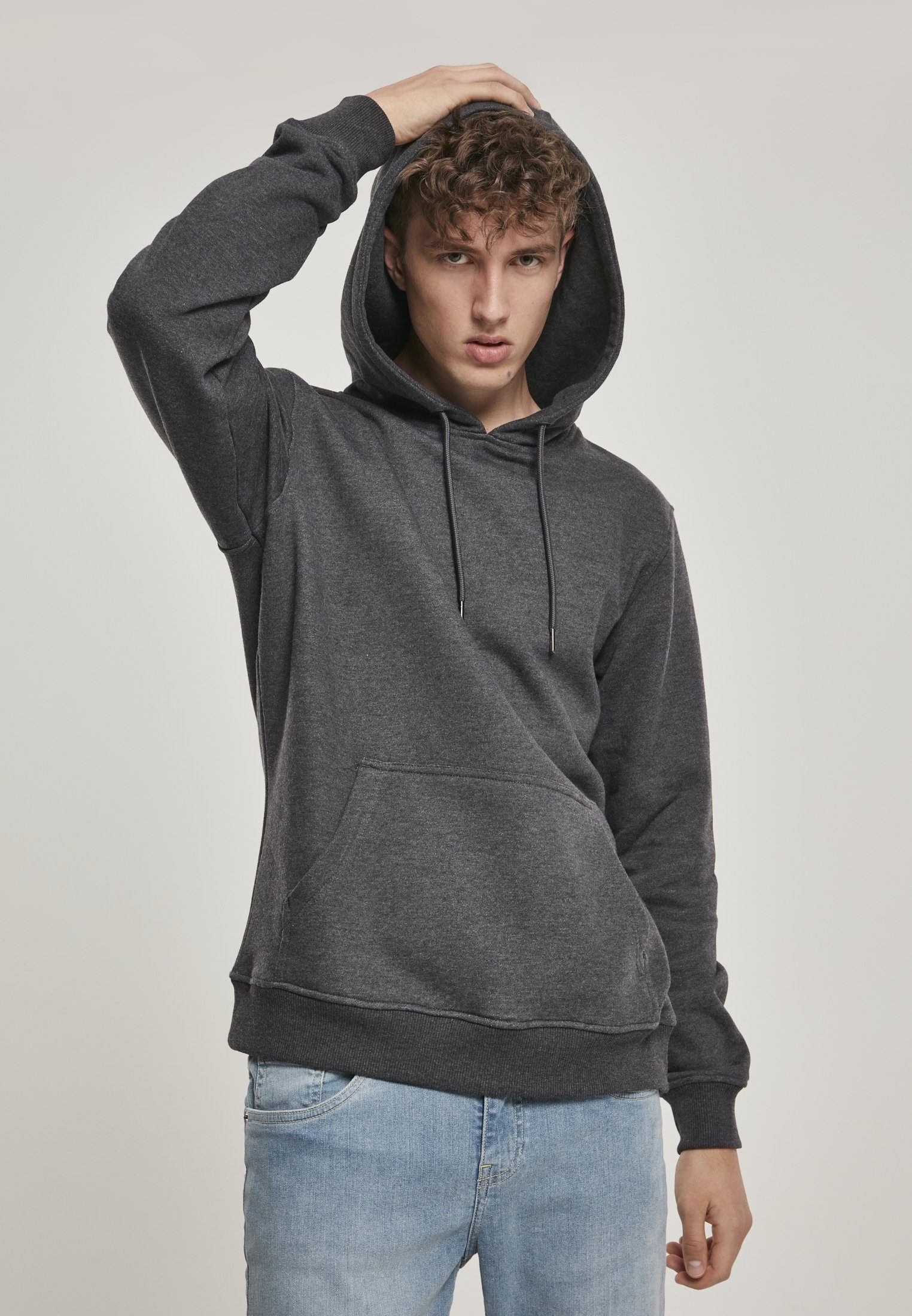 URBAN CLASSICS Sweater Herren Sweat (1-tlg) Basic charcoal Hoody