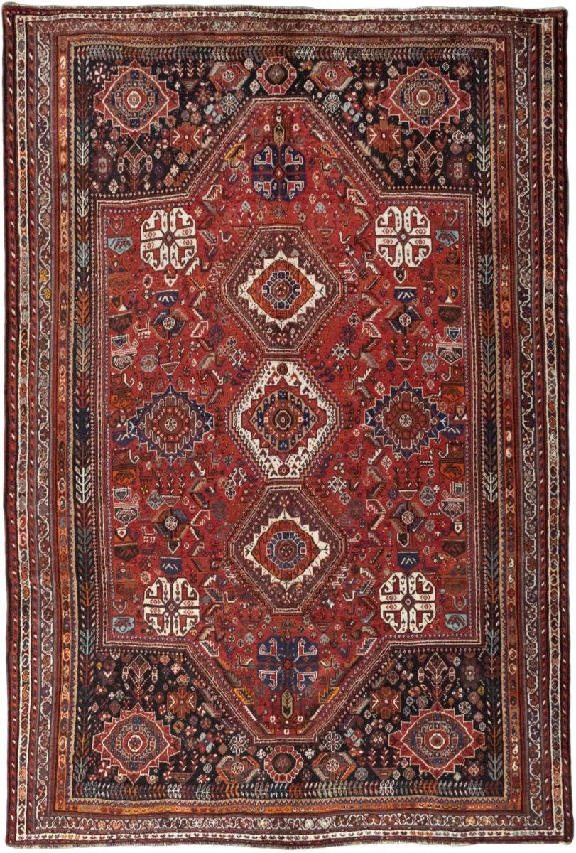 Orientteppich Shiraz 215x317 Handgeknüpfter Orientteppich / Perserteppich, Nain Trading, rechteckig, Höhe: 10 mm