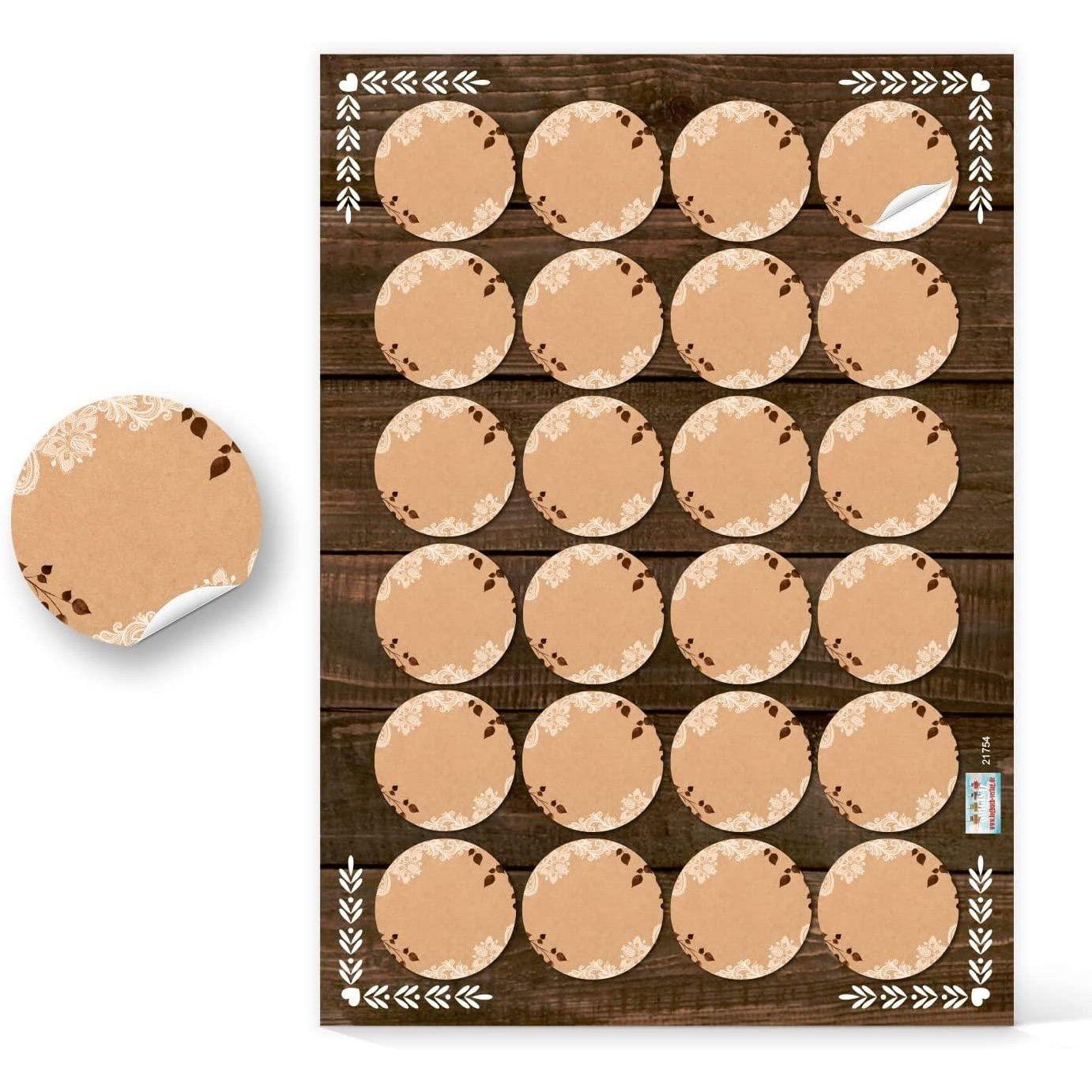 Logbuch-Verlag Aufkleber 24 Sticker zum Beschriften boho vintage - Universalaufkleber als
