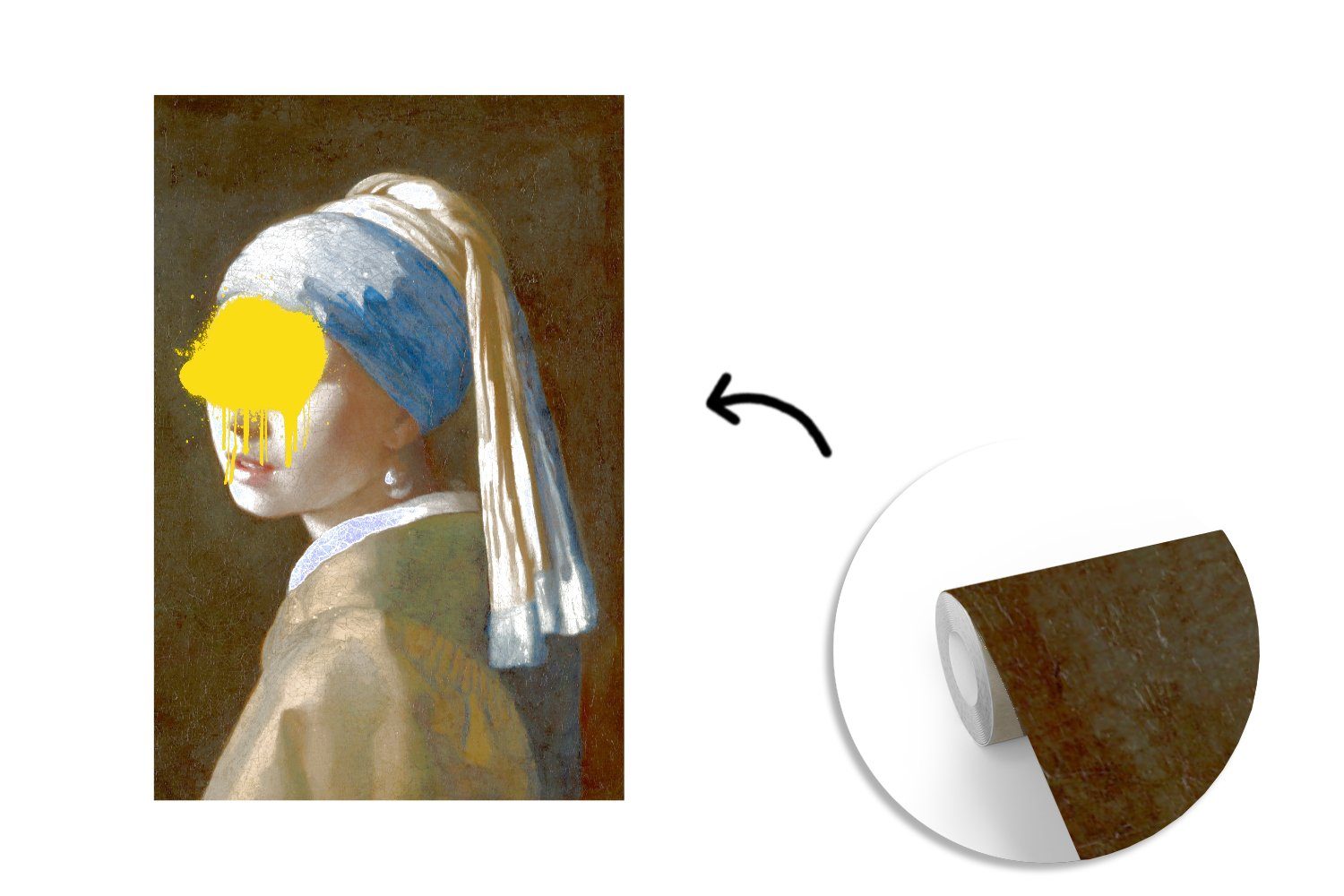 Wandtapete Gemälde, (3 Matt, - Johannes St), Perlenohrring MuchoWow Wohnzimmer, Tapete Mädchen Vermeer für mit - Montagefertig Fototapete Vinyl bedruckt,