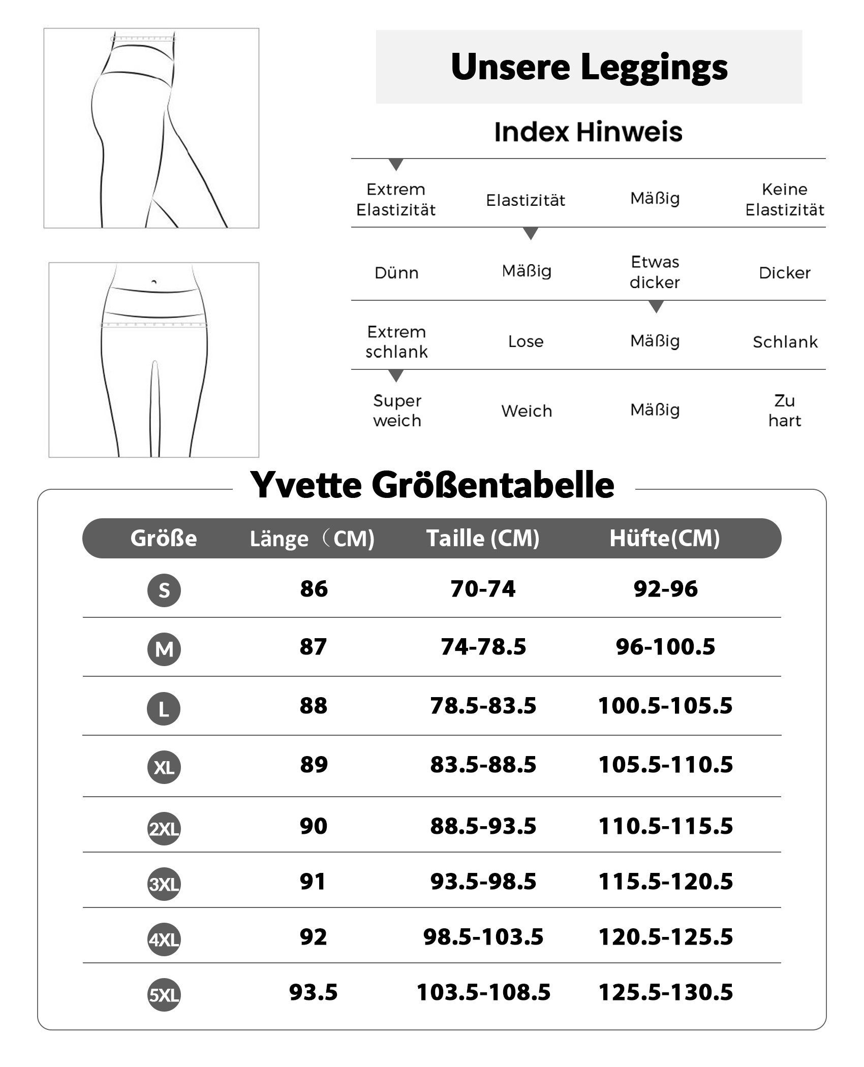 Schwarz/Weiß waist, Yvette Sporthose Leggings mit 314C06 Damen high Tasche, blickdicht,