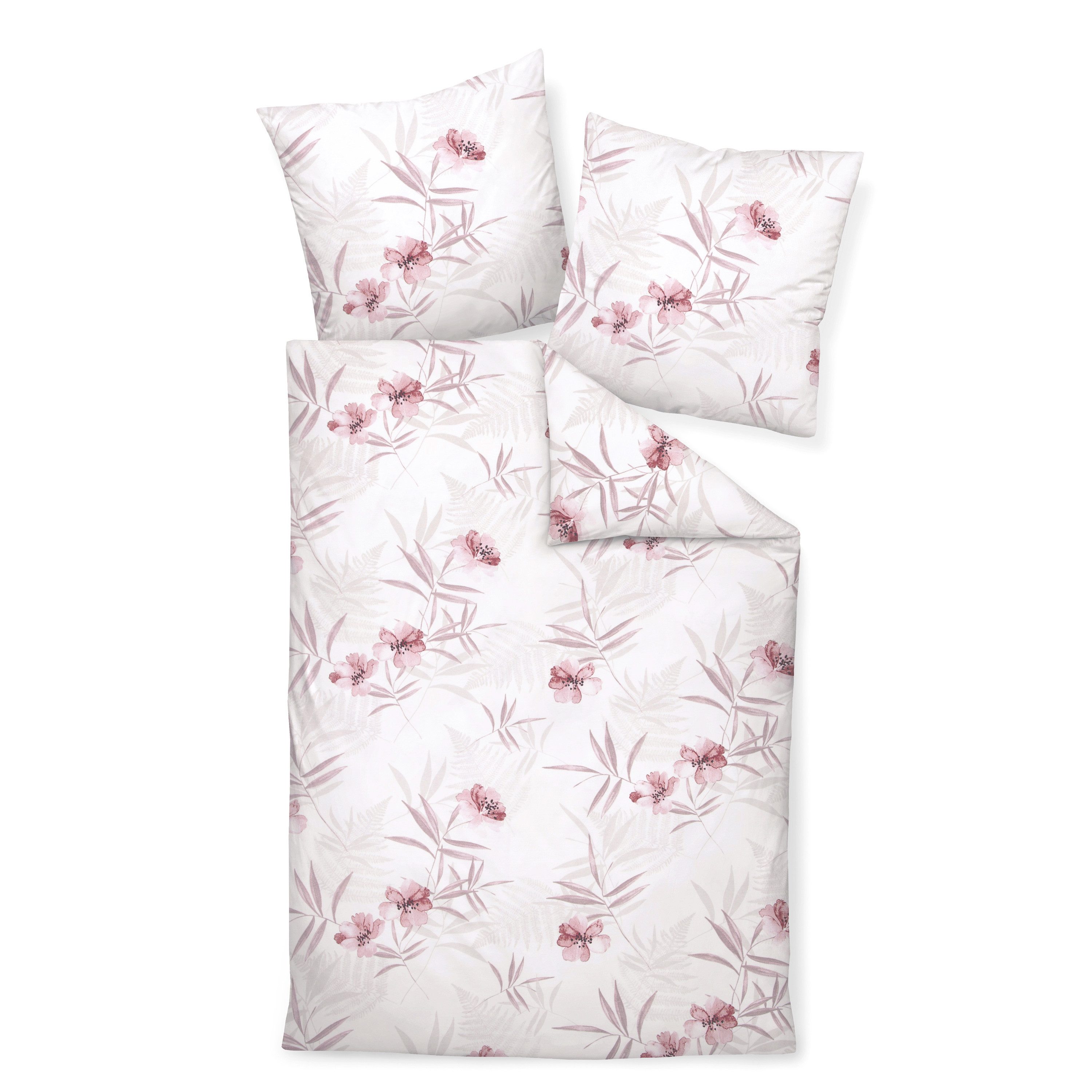 Traumschloss Bettwäsche Premium Baumwolle, Flanell, 2 teilig, rosa Blüten u günstig online kaufen