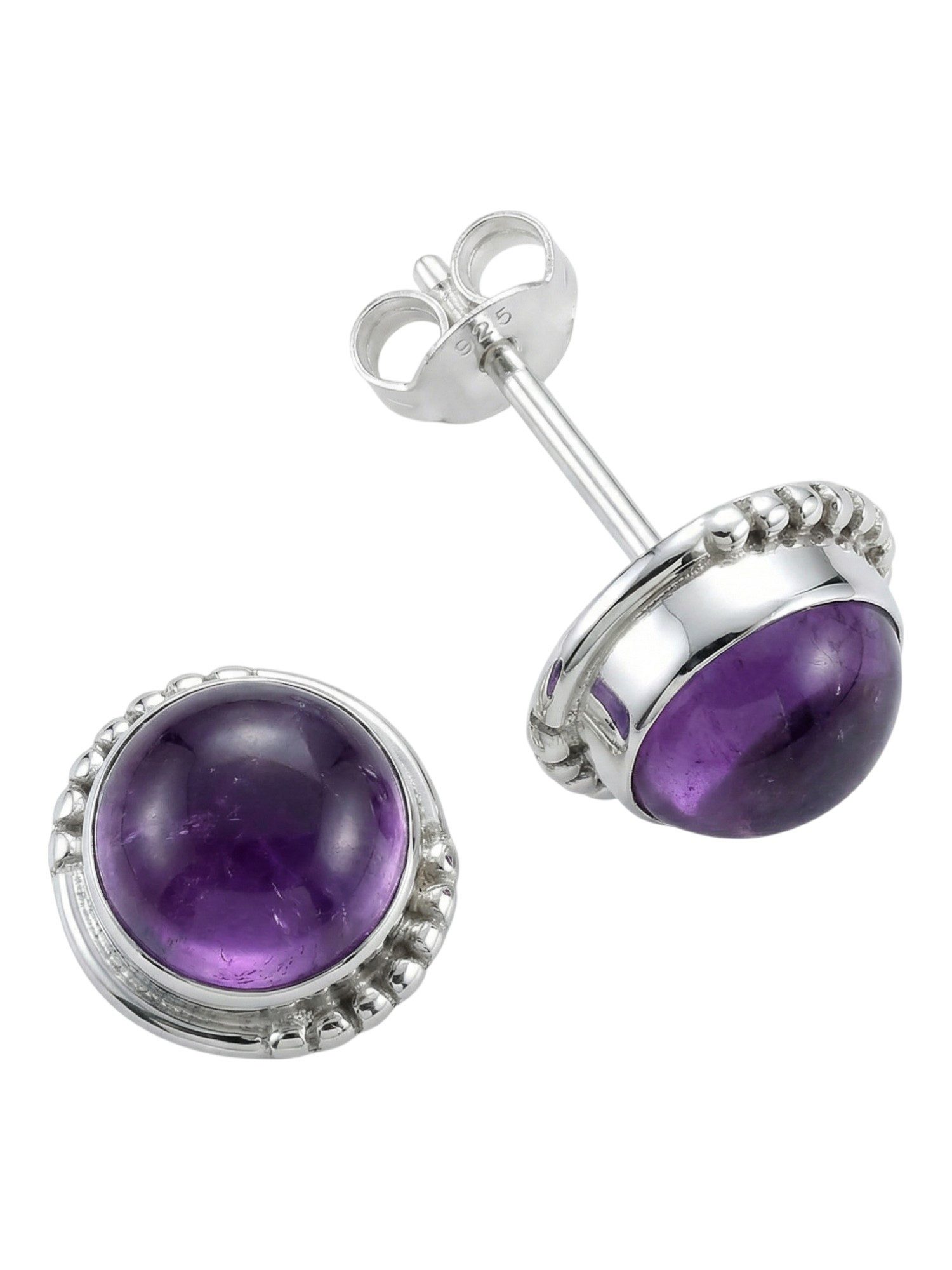 Paar Ohrstecker BAOLI groß aus 925 Silber mit Amethyst