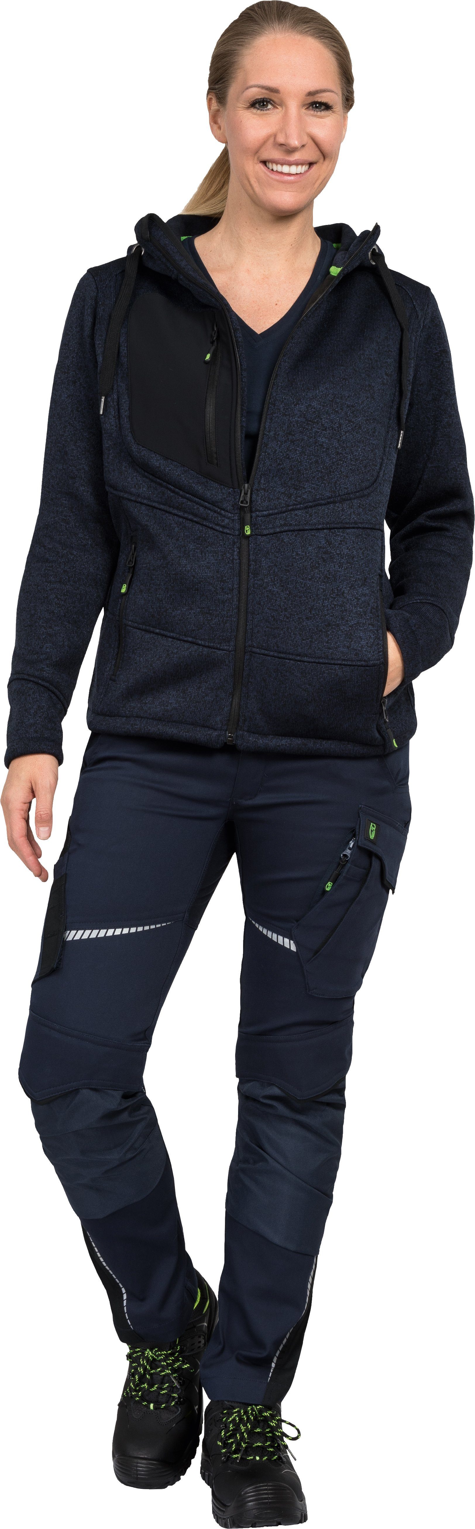 Leibwächter Kapuzenstrickjacke Casual-Line Strickjacke Unisex (Zip-Hoodie mit weicher Innenseite) Jackensaum mit Gummizug, verstellbare Kapuze mit Flachkordel – Bild 4 von 5