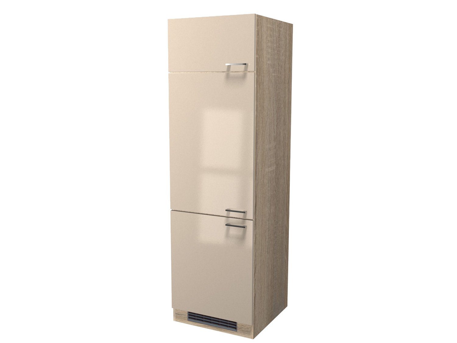 Flex-Well Kaschmir Glanz cm breit 60 - – Sonoma für - Neapel Eiche Geräteschrank Kühlschrank