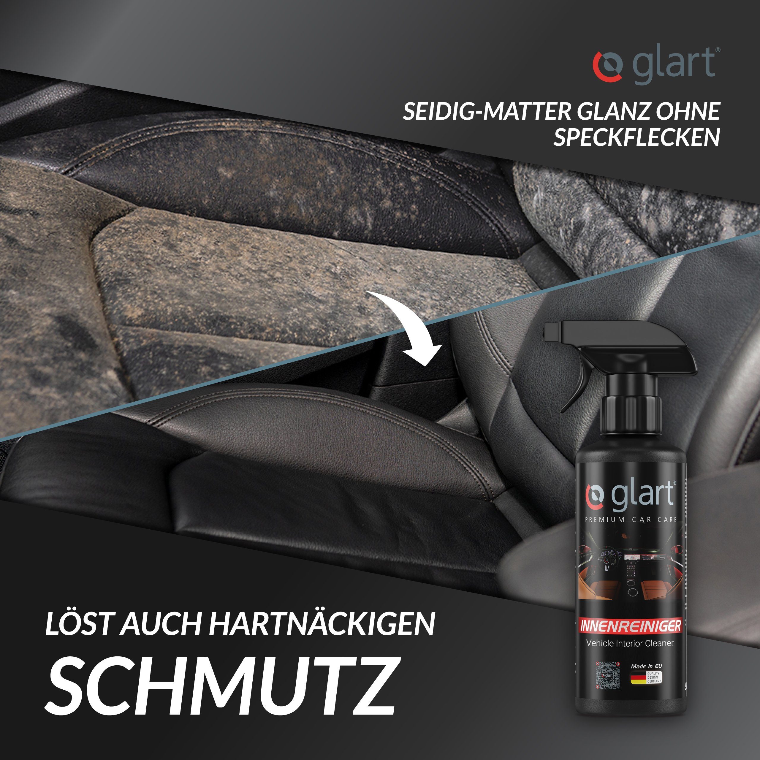 Glart 45IR3 3 Car Interior Cleaner 500 ml + 3 Microfiber Cloths Cockpit Care Car Cleaning Agent