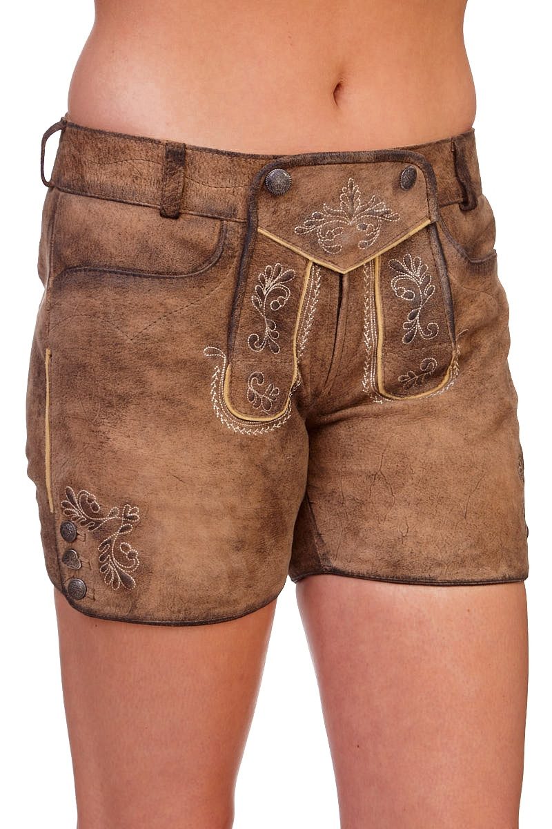 Spieth & Wensky Lederhose Trachtenlederhose Damen - PERGA - mandel